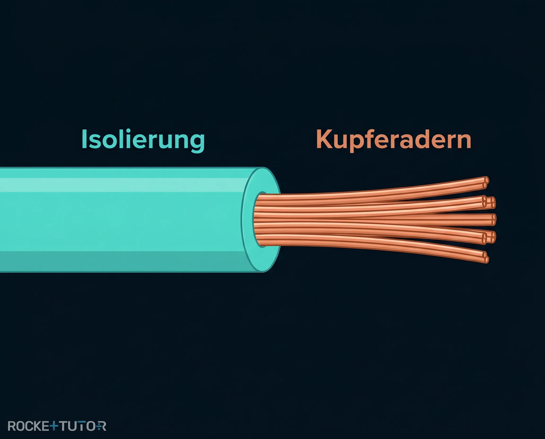 Stromkabel mit Kupferdraht und Plastik