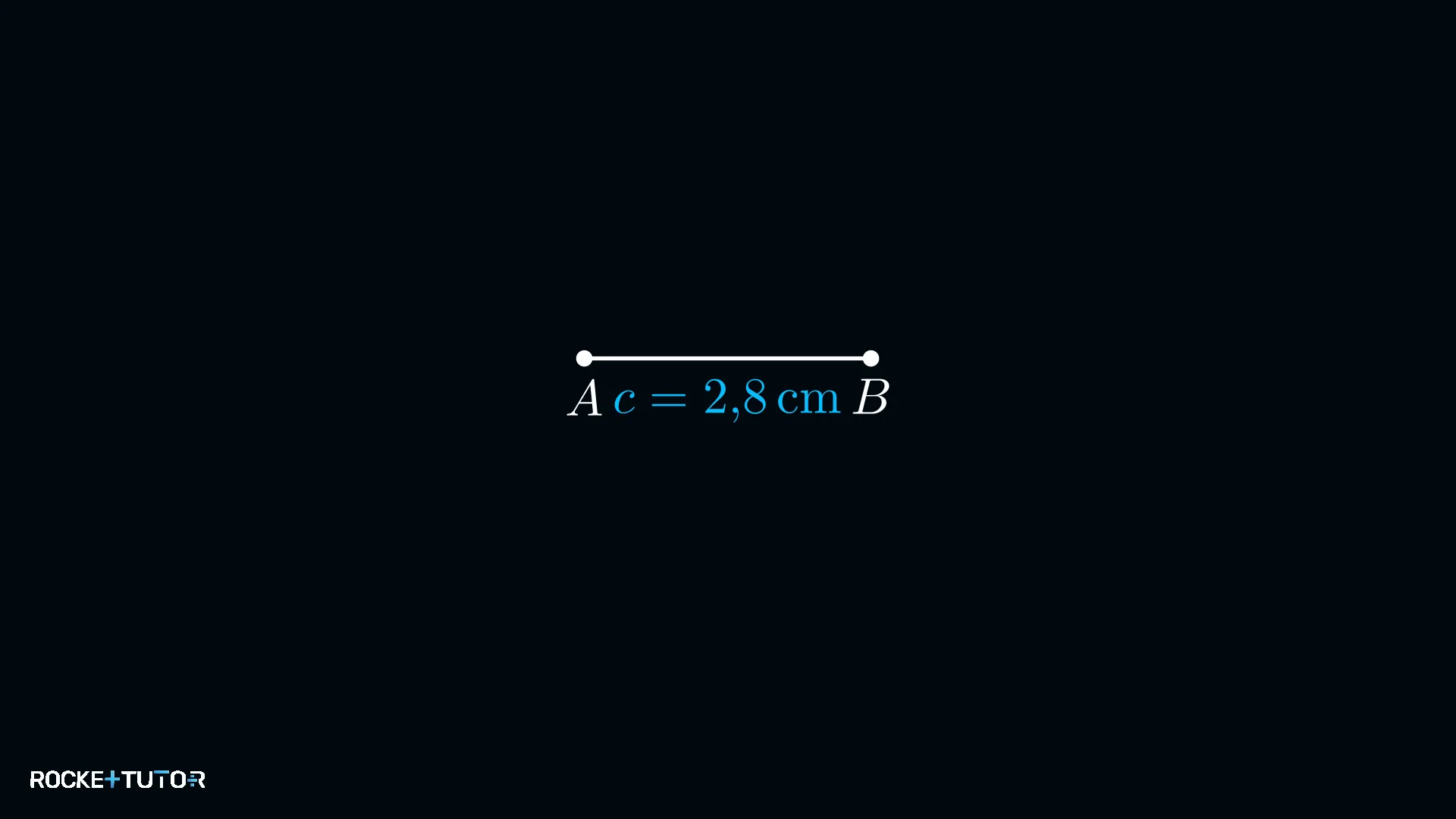 Seite c = 2,8 cm mit Punkten A und B