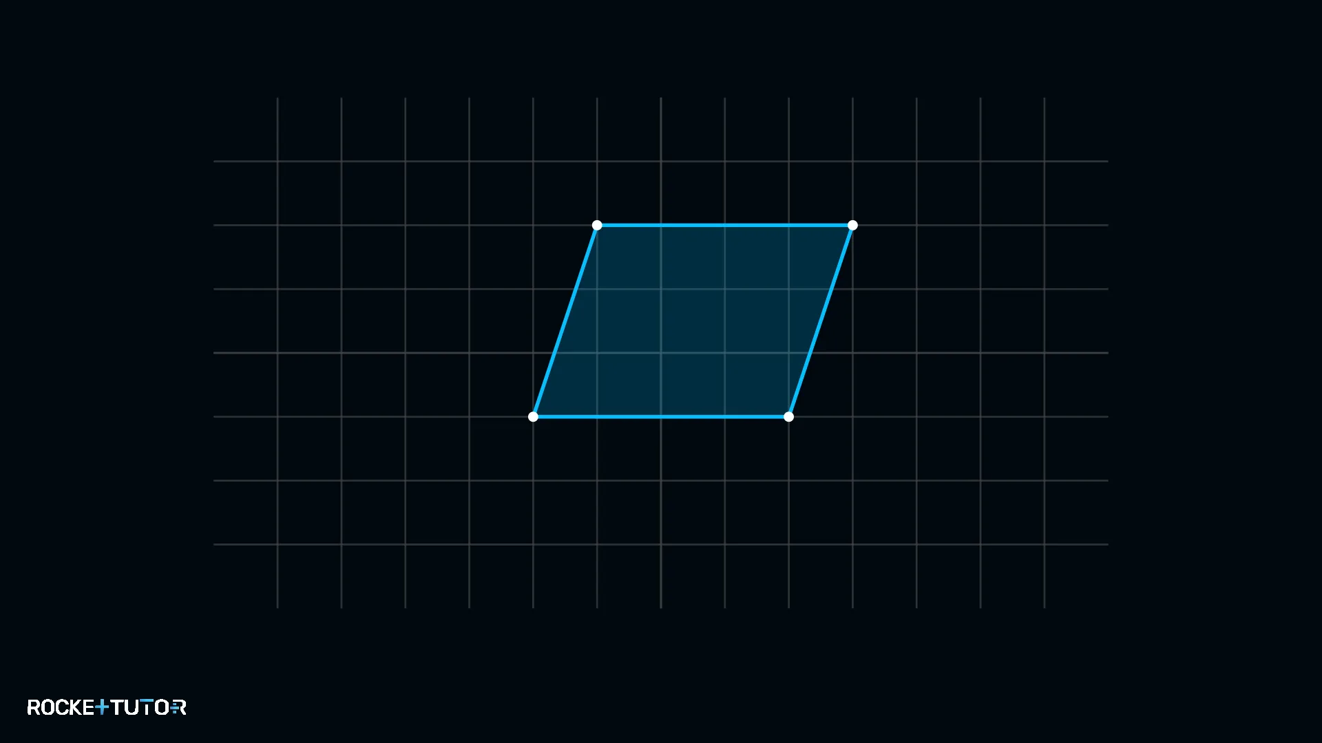 Gezeichnetes Parallelogramm mit zwölf Kästchen