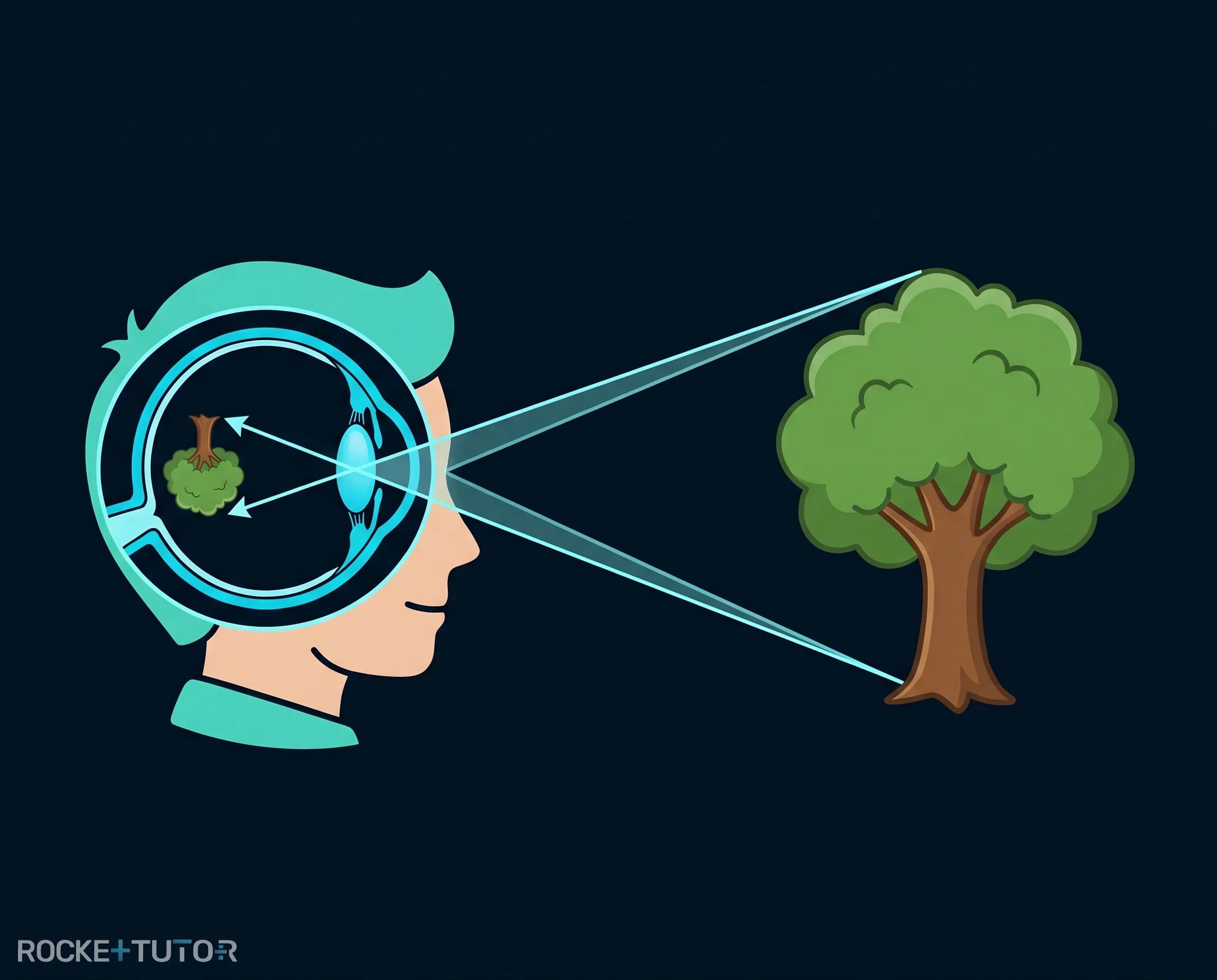 Baum auf dem Kopf im Auge