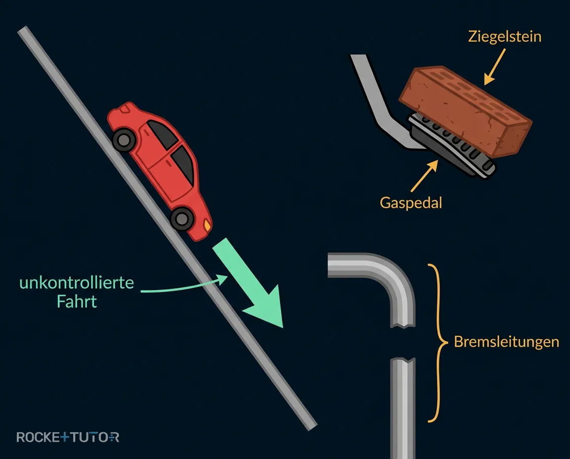Auto ohne Bremsen Metapher