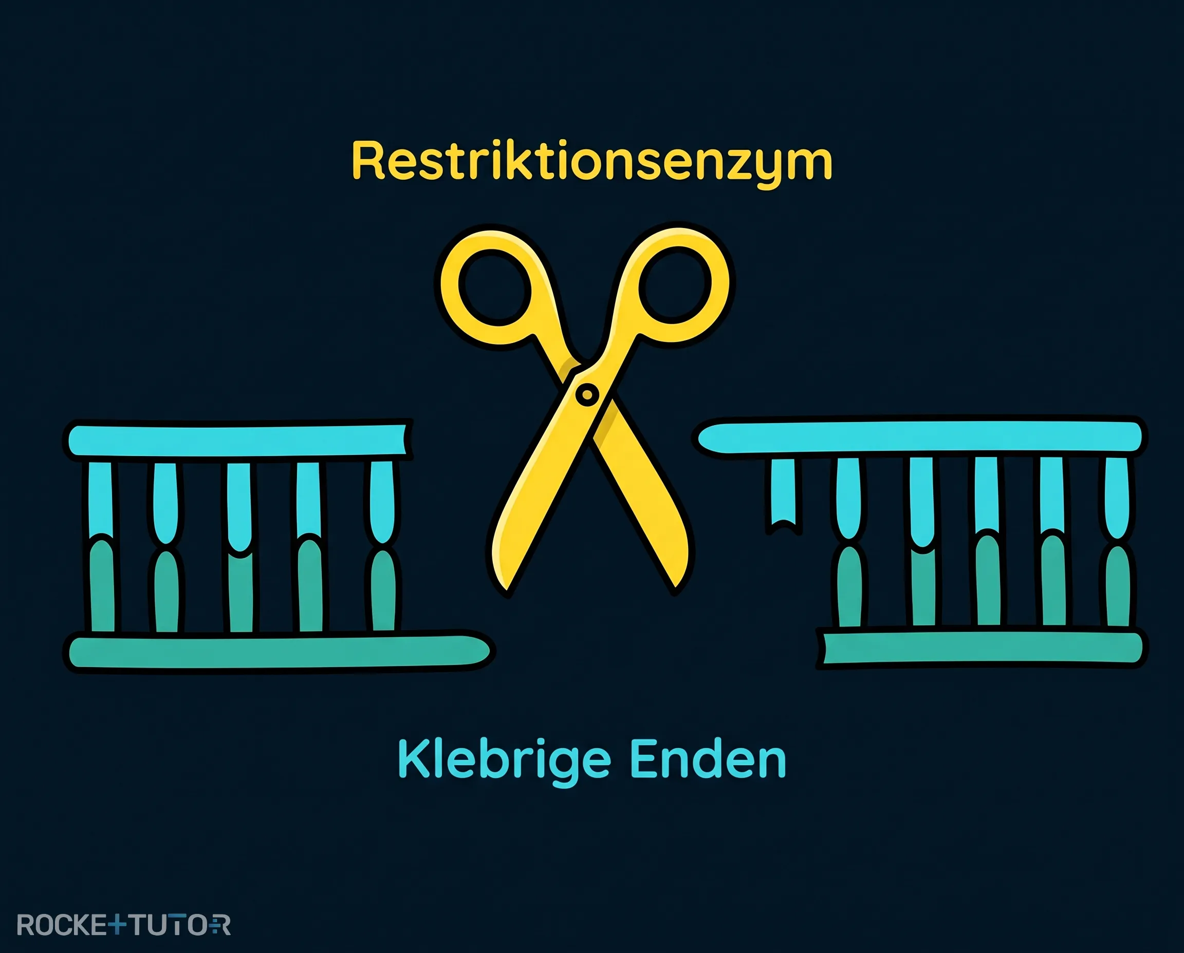 Restriktionsenzym schneidet DNA stufenförmig