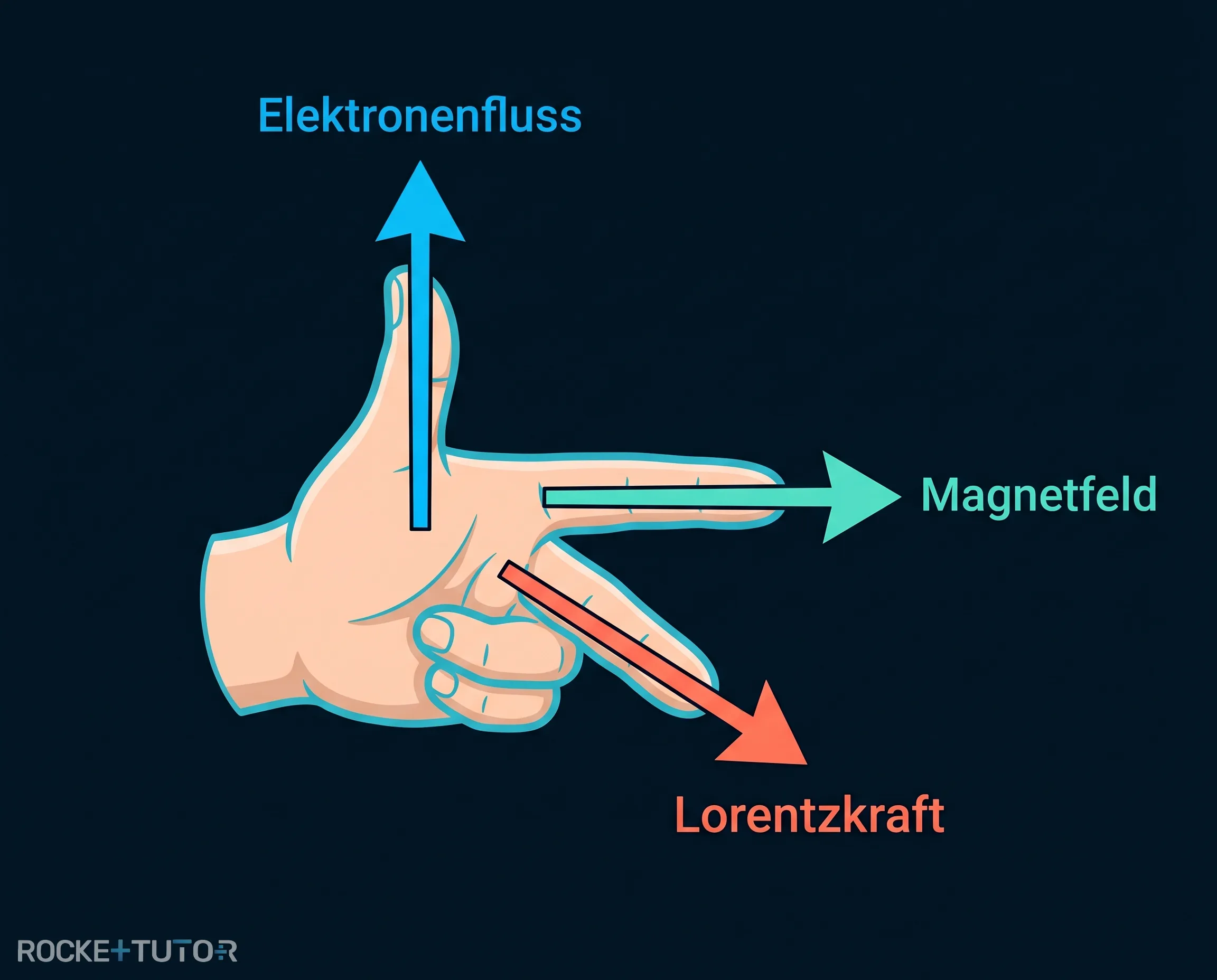 Drei-Finger-Regel der linken Hand