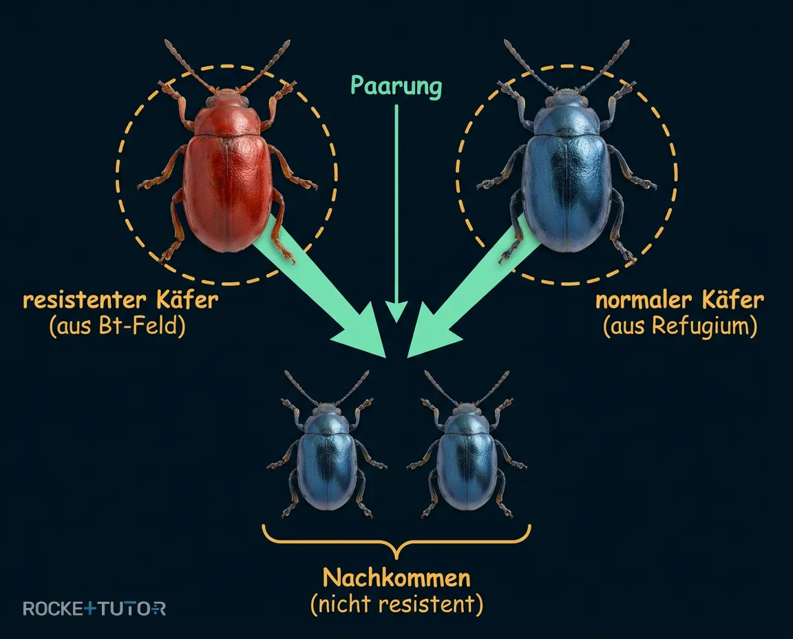Refugien-Strategie mit normalen und resistenten Käfern