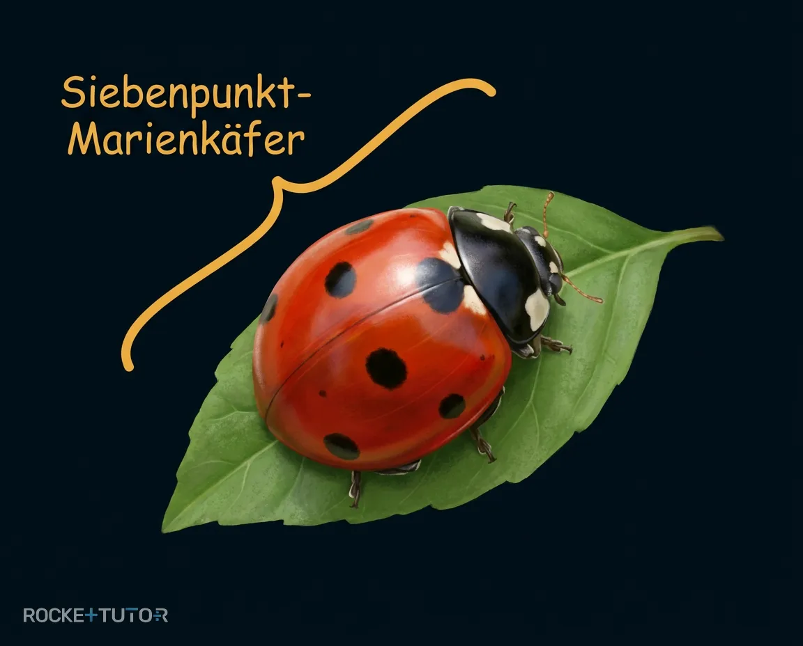 Roter Marienkäfer auf Blatt