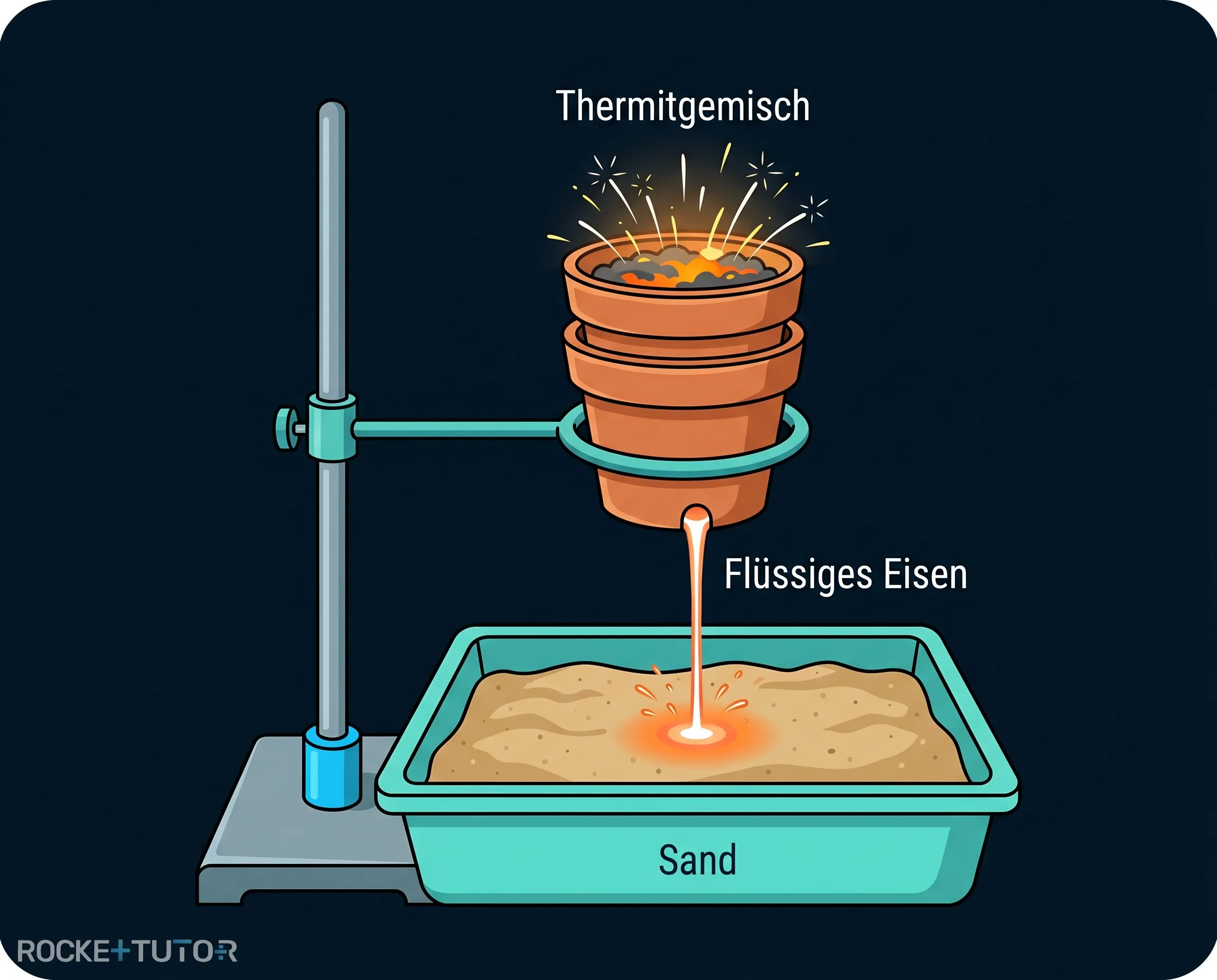 Glühendes Eisen im Sand