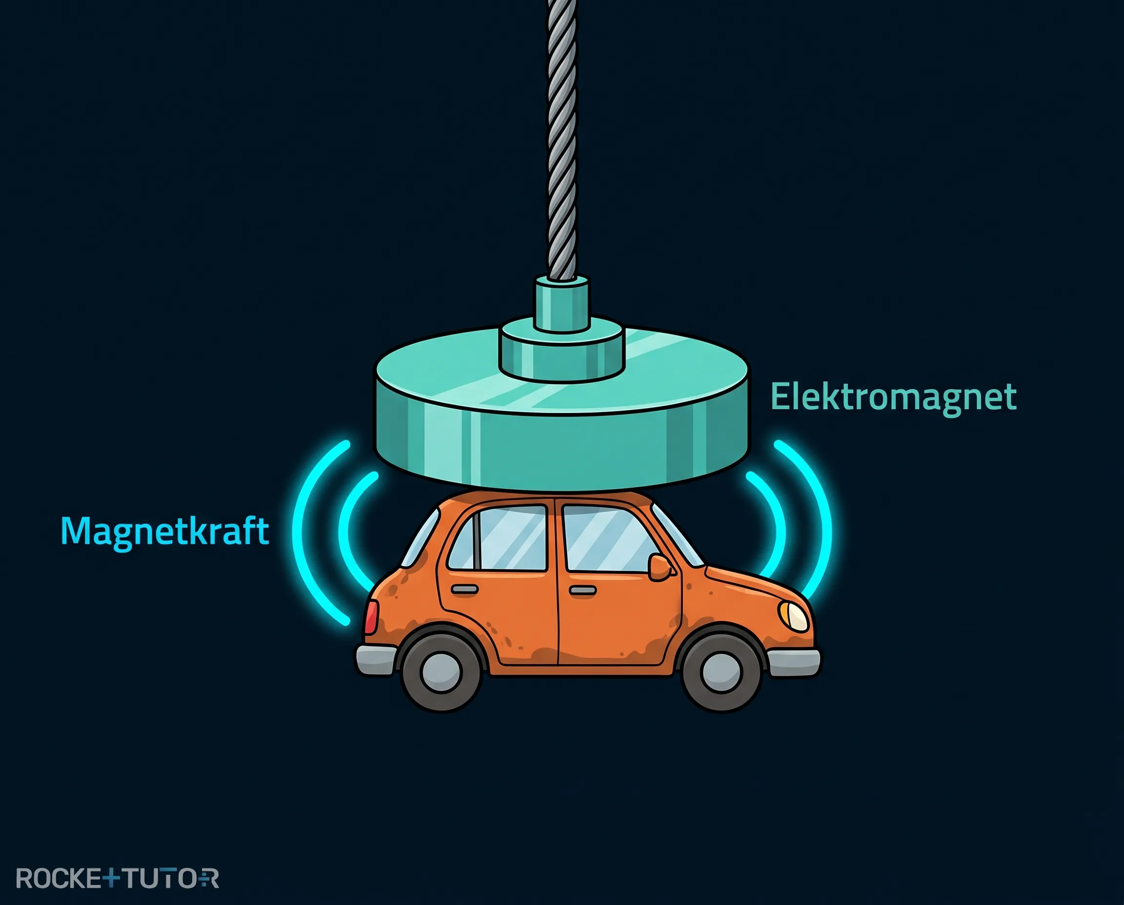 Schrottplatzkran mit Magnet