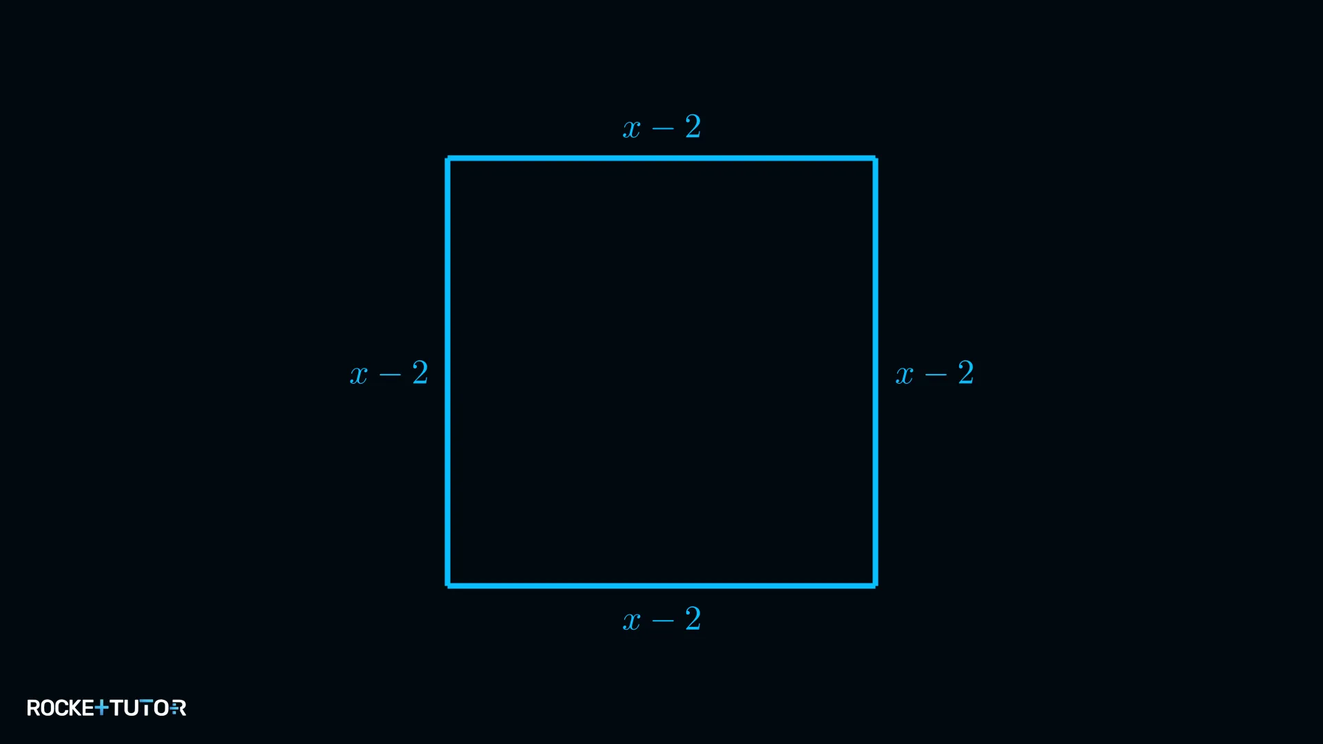 Quadrat mit Seitenlänge x minus 2