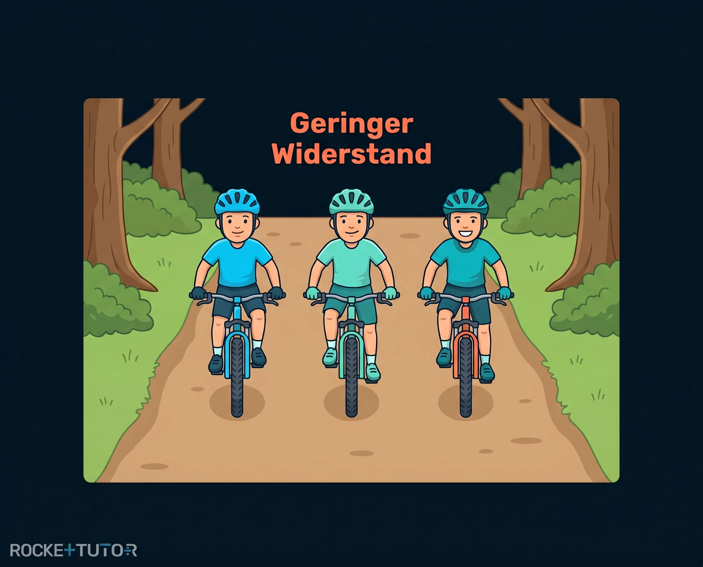 Mountainbiker auf breitem Weg