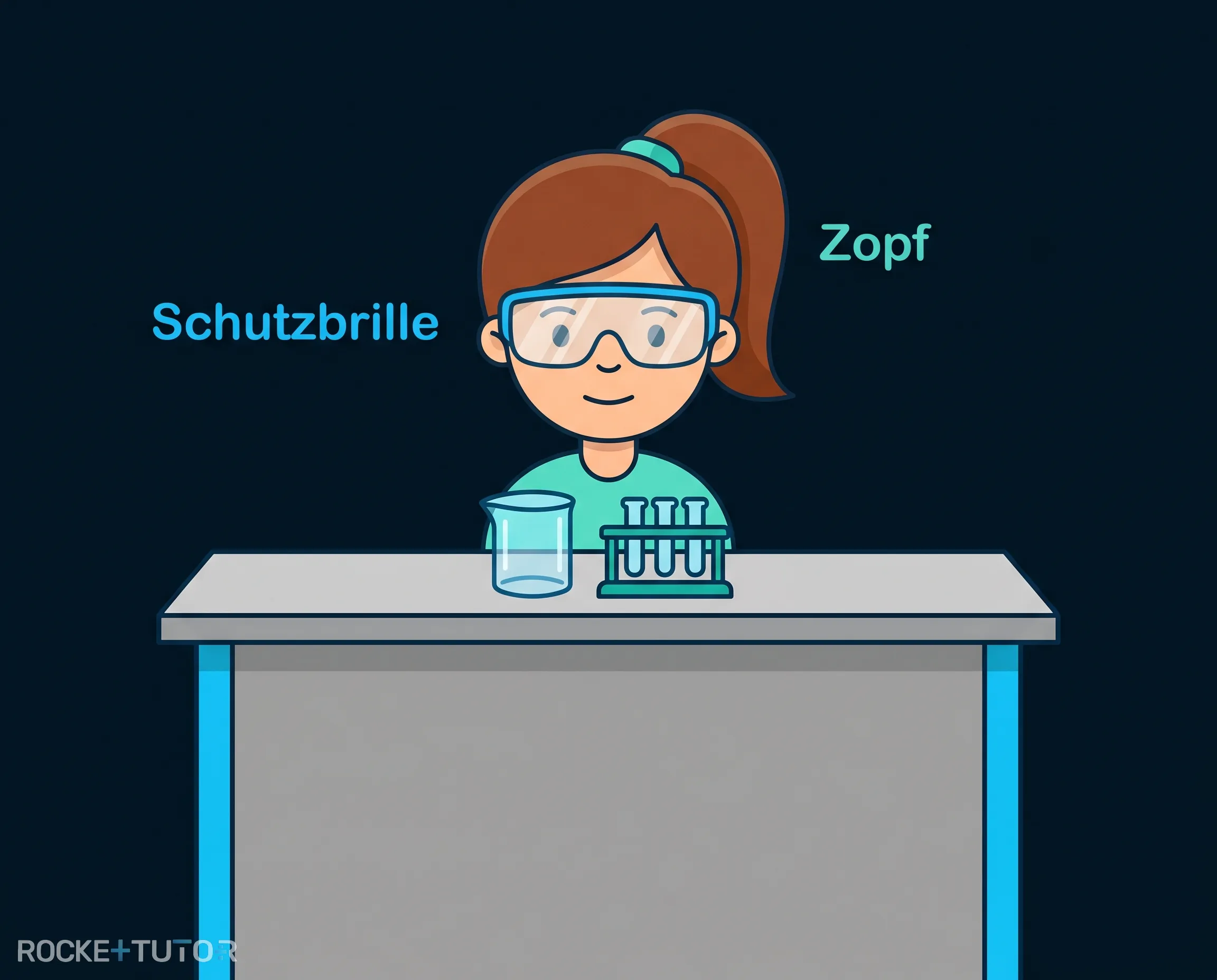 Schüler mit Schutzbrille
