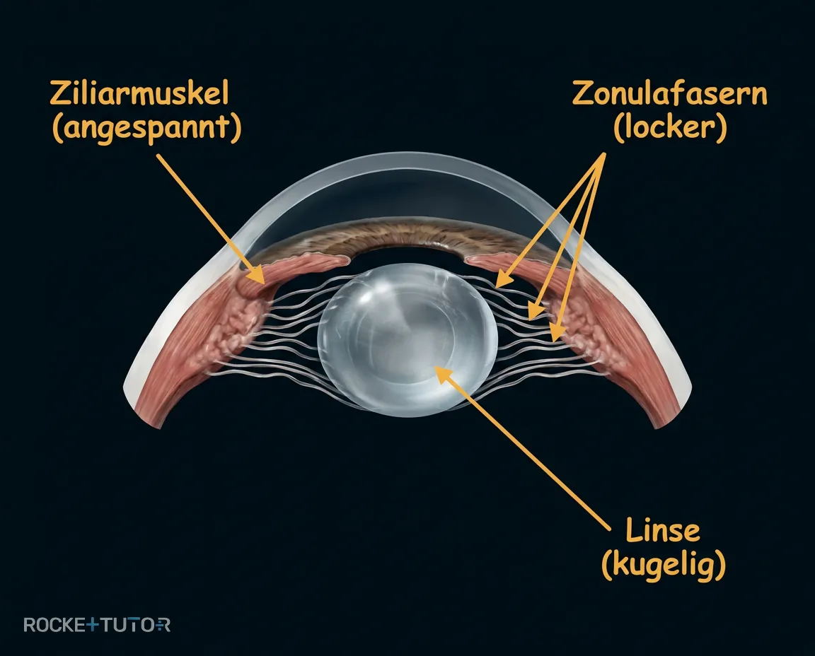 Auge bei der Nahakkommodation