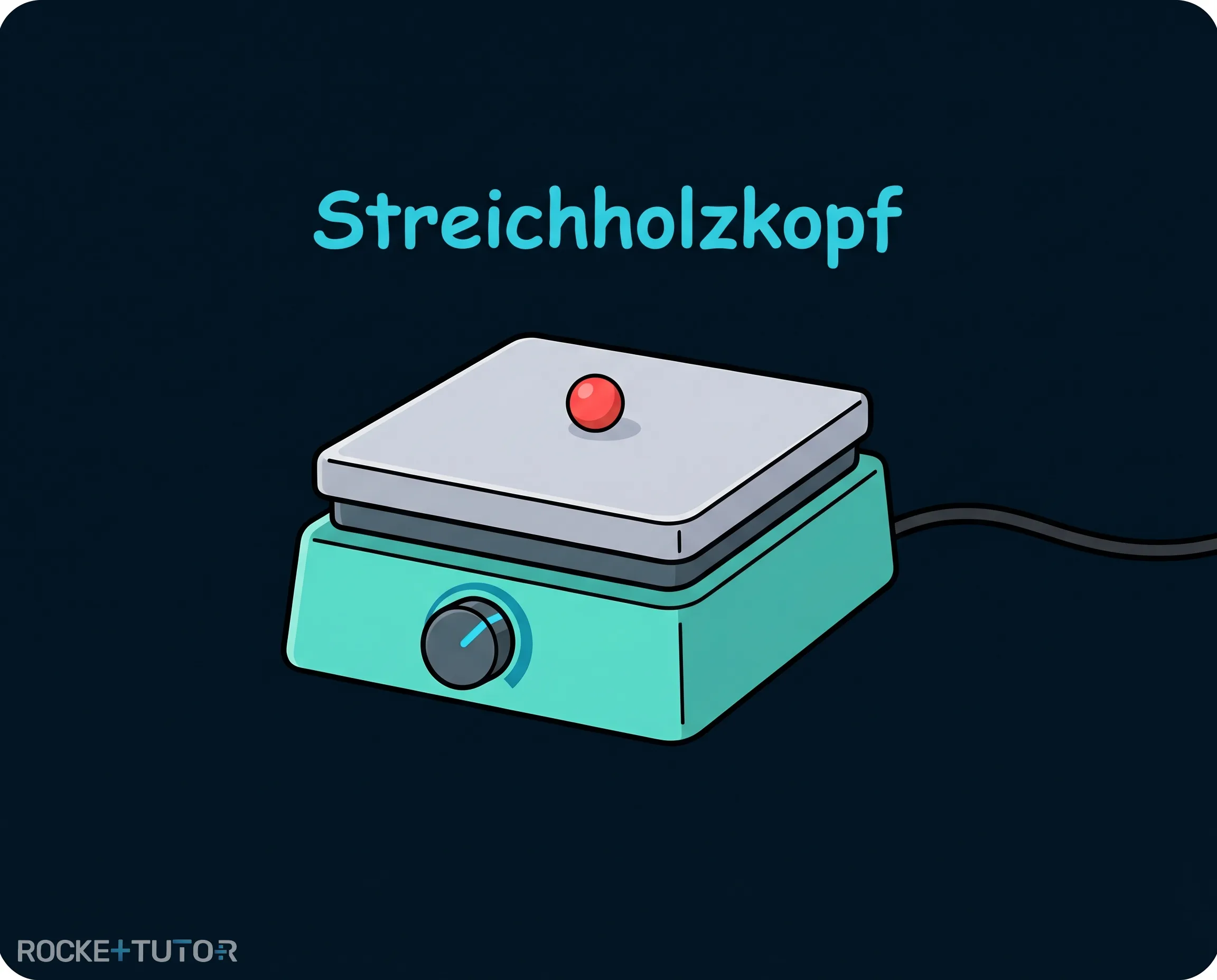 Streichholzkopf auf kalter Heizplatte