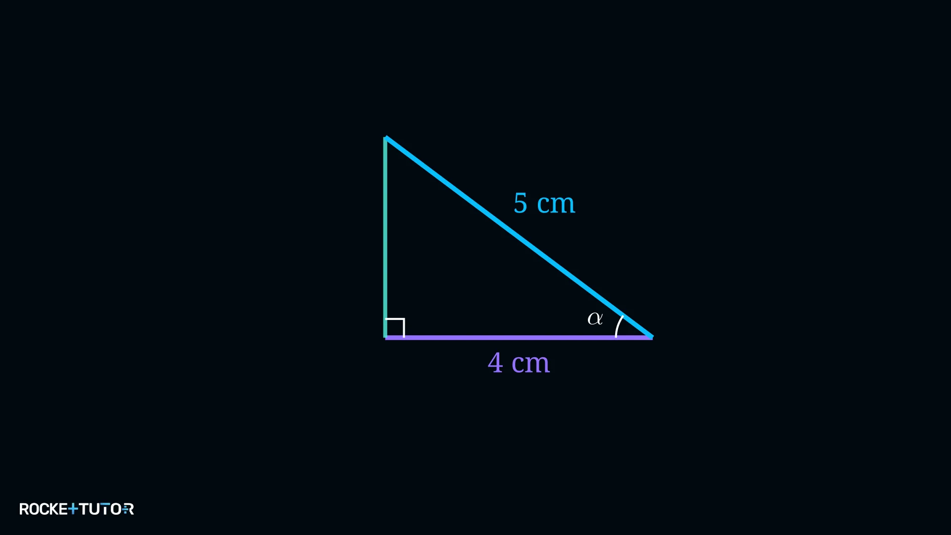 Rechtwinkliges Dreieck mit Ankathete 4 und Hypotenuse 5
