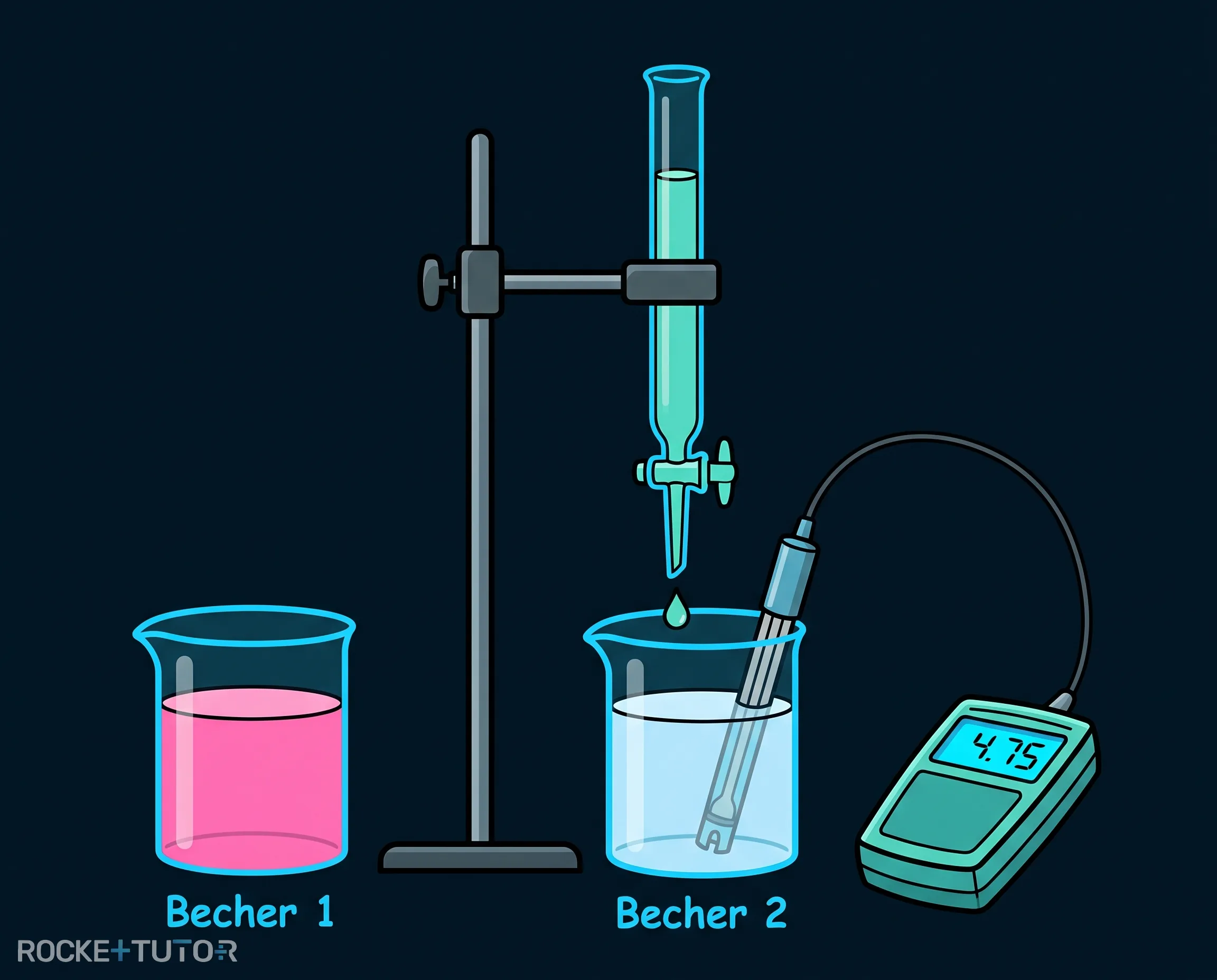 pH-Meter im Becherglas
