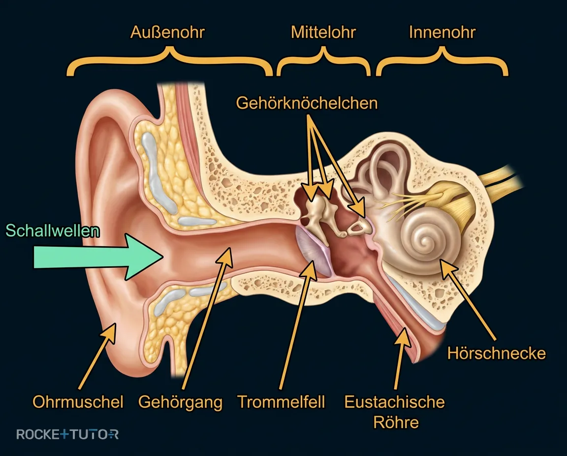 Aufbau des menschlichen Ohres