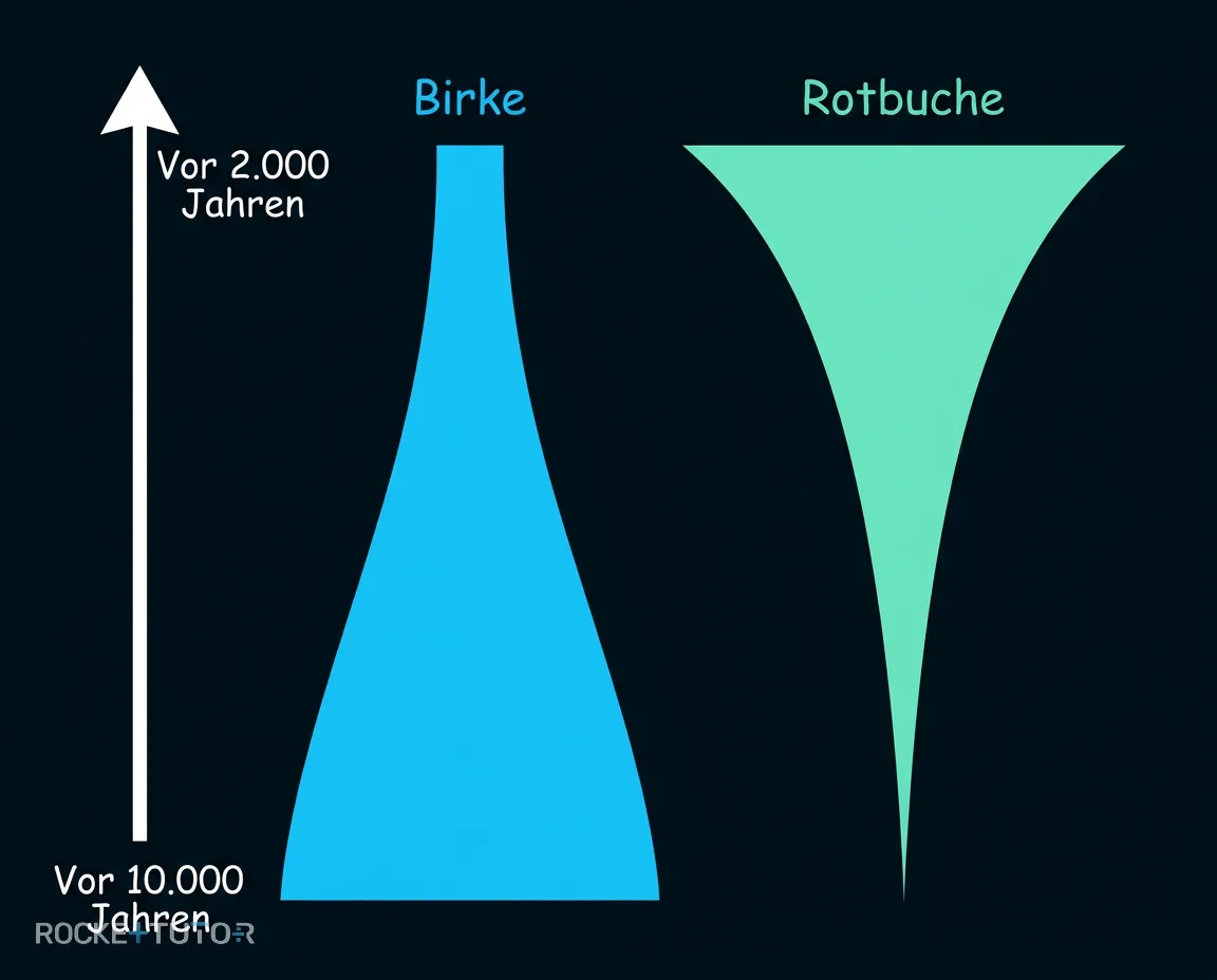 Pollendiagramm Birke und Rotbuche