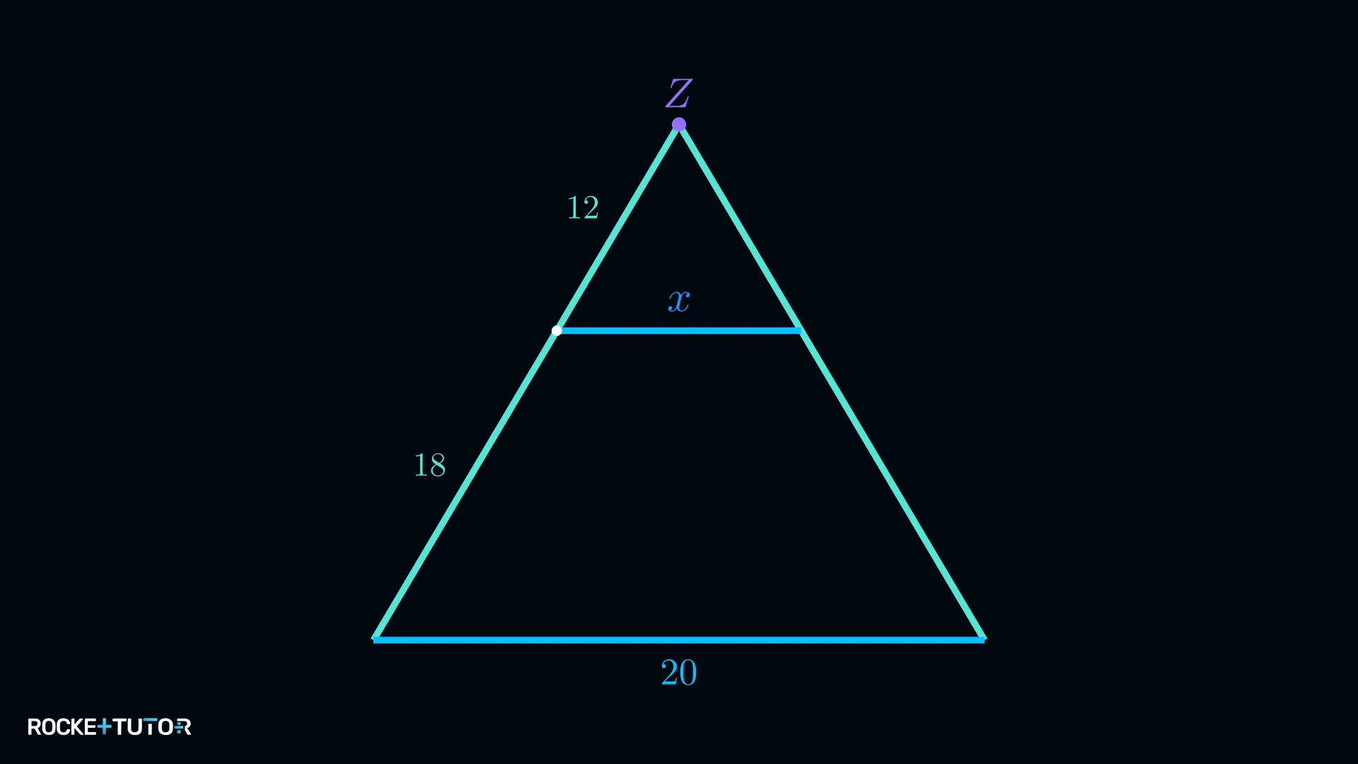 2D-Skizze der vorderen Dreiecksfläche der Pyramide