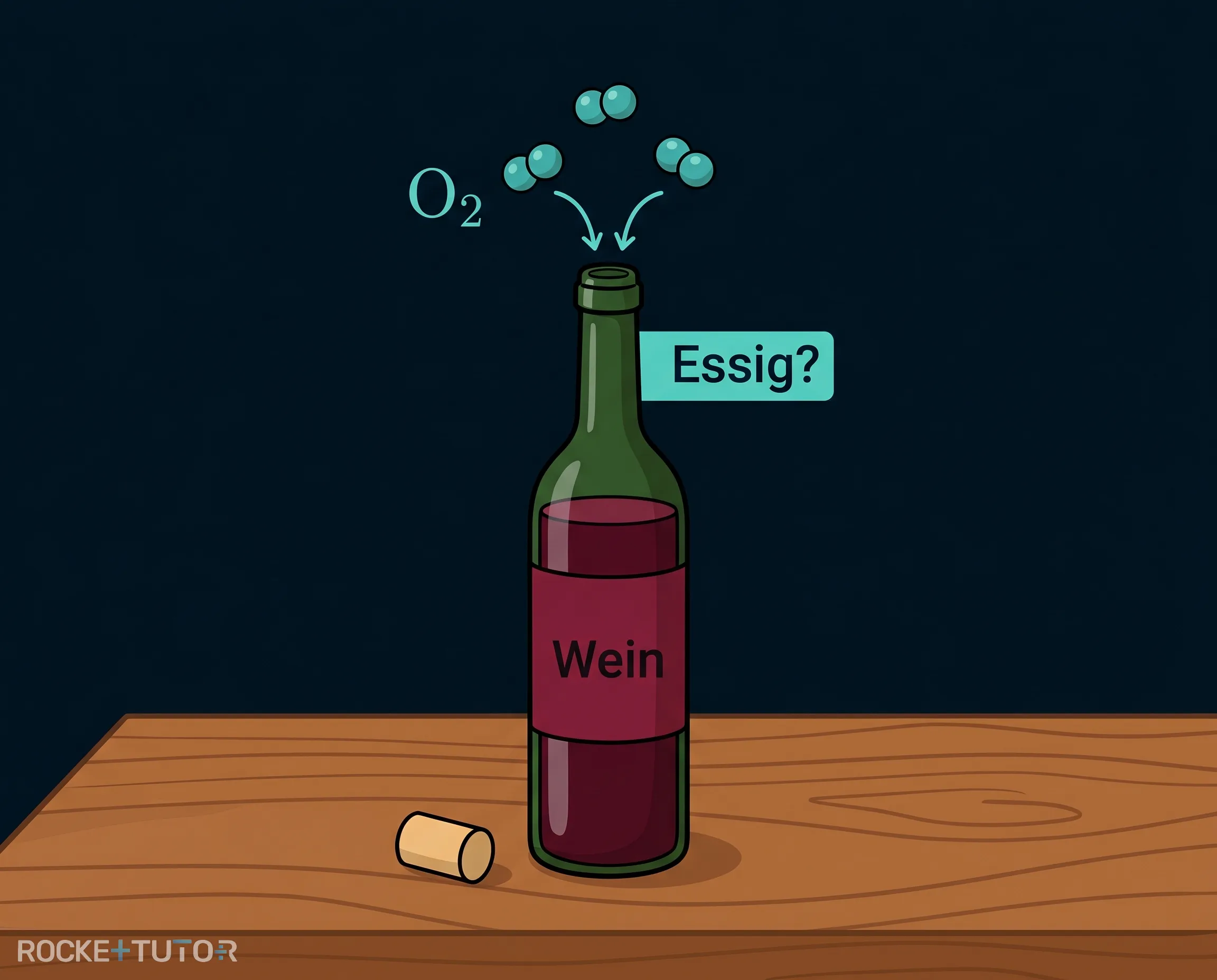 Wein wird zu Essig durch Oxidation