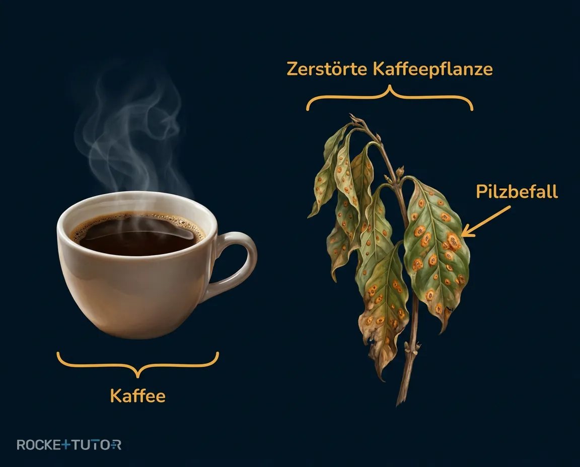Kaffeeplantage und Pilzbefall