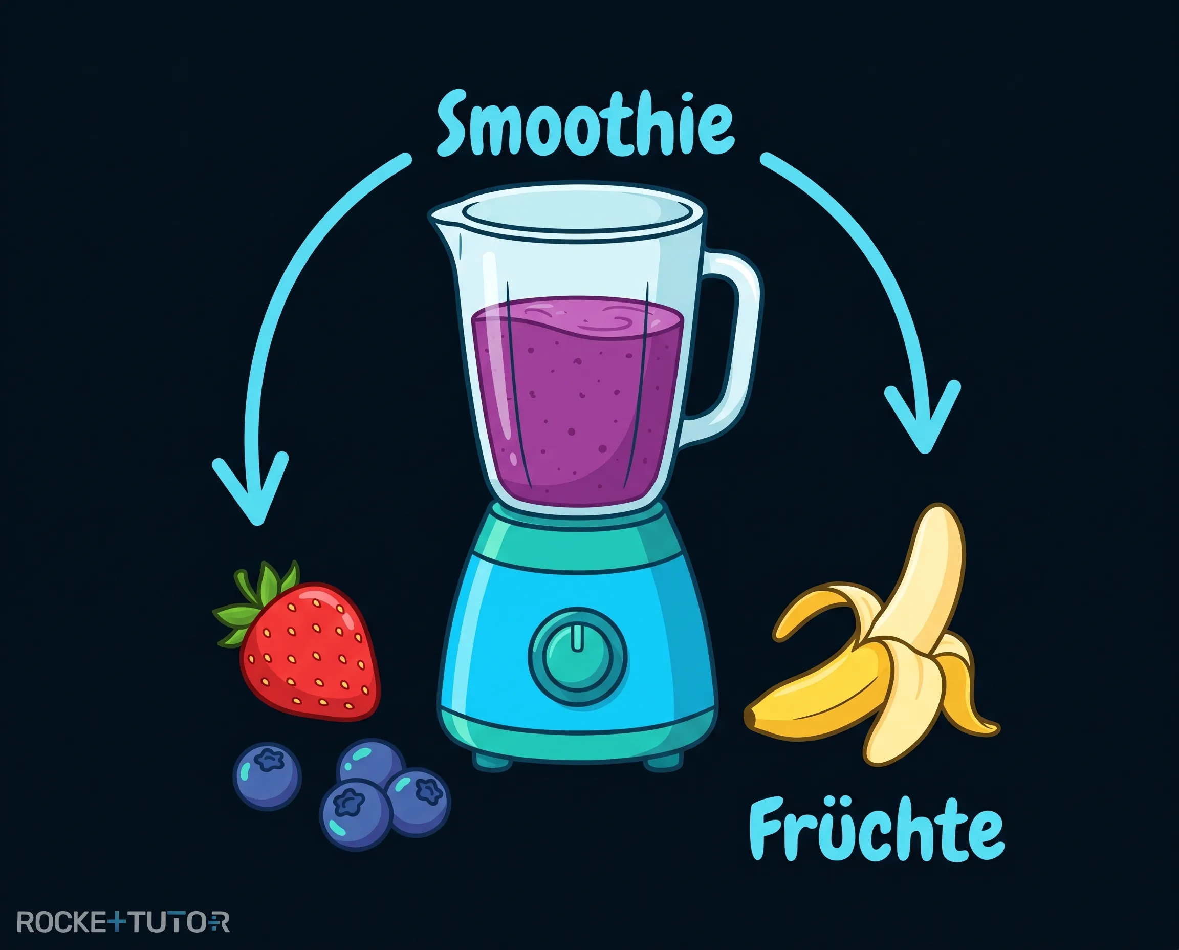 Bunter Frucht-Smoothie im Mixer
