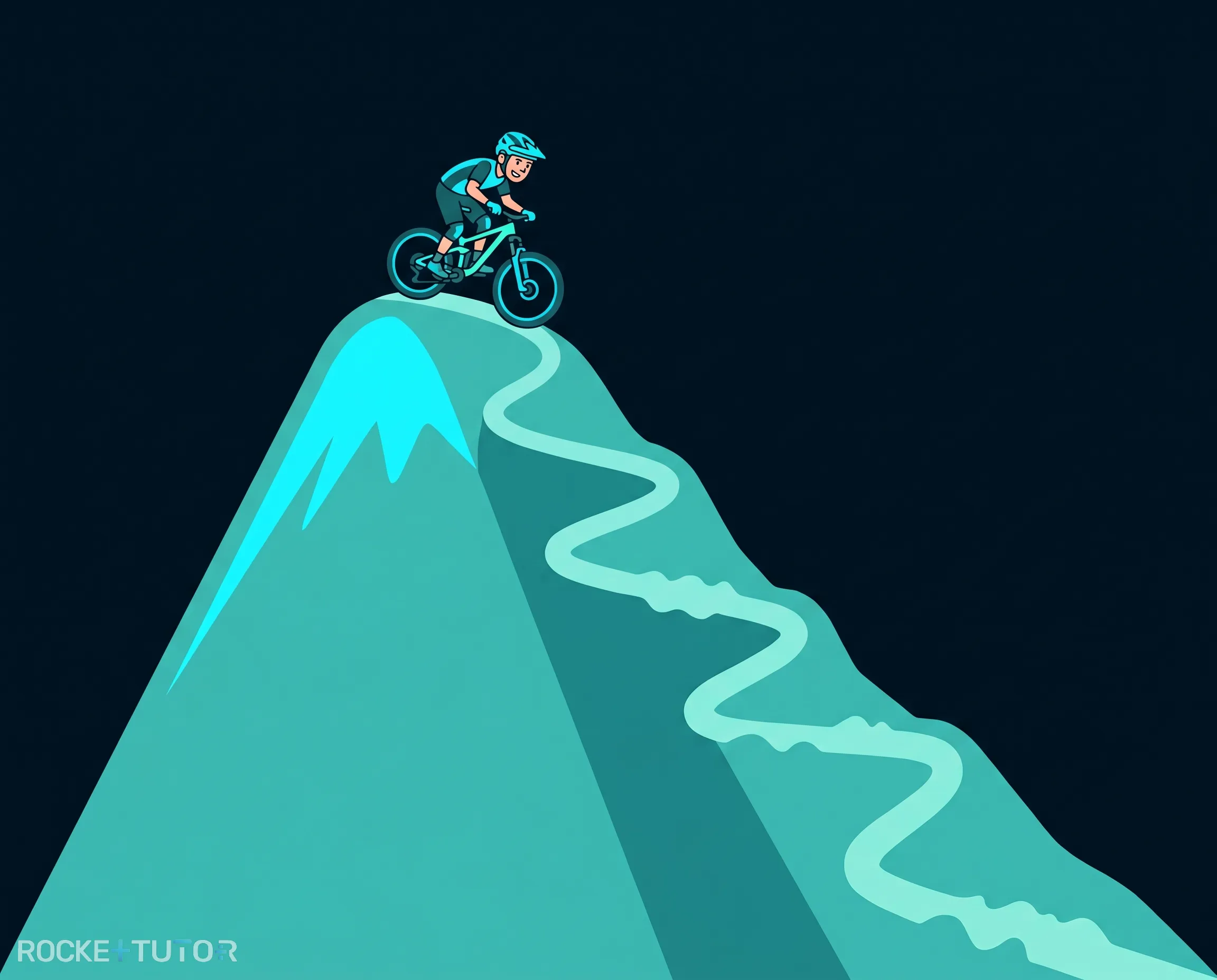 Mountainbiker auf einem Berg