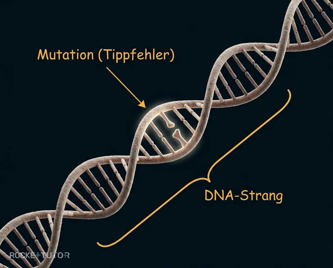DNA Strang mit hervorgehobenem Fehler