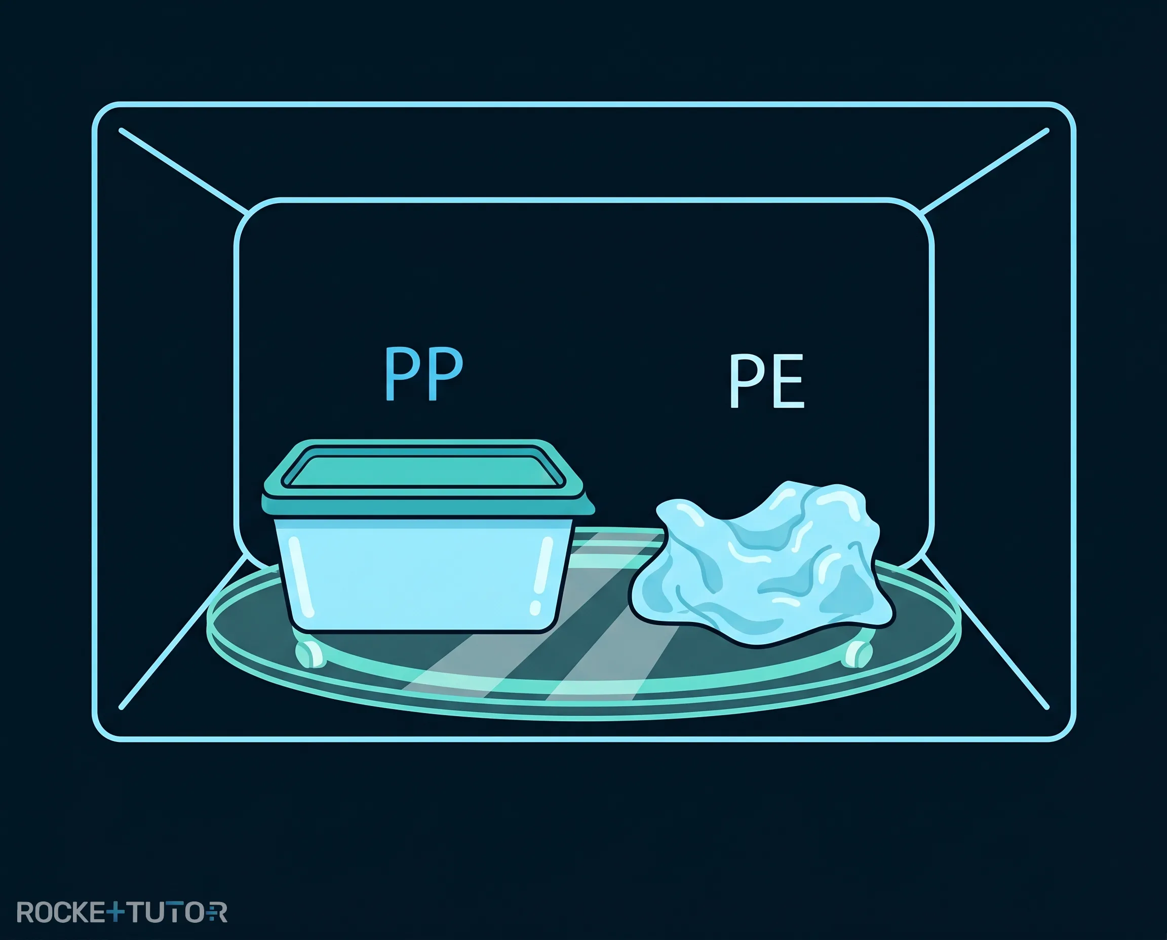 Plastikdose in der Mikrowelle