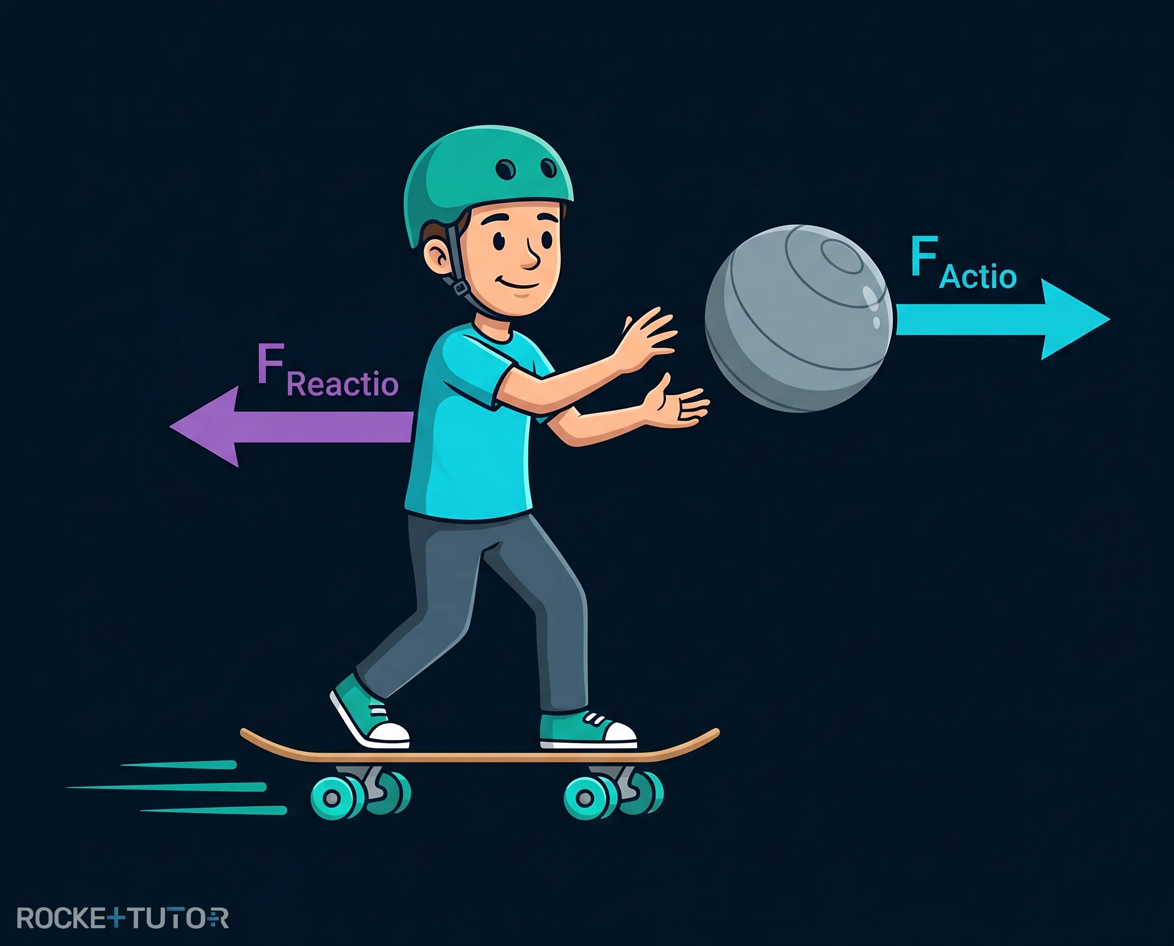 Person auf Skateboard wirft Ball