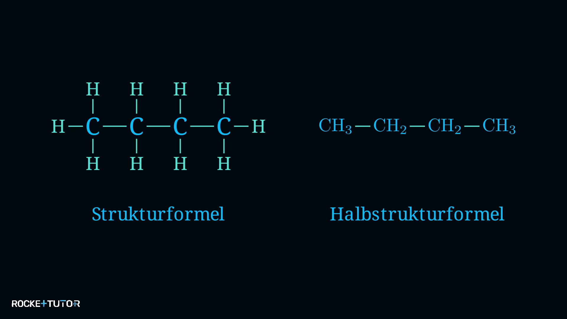 Halbstrukturformel von Butan