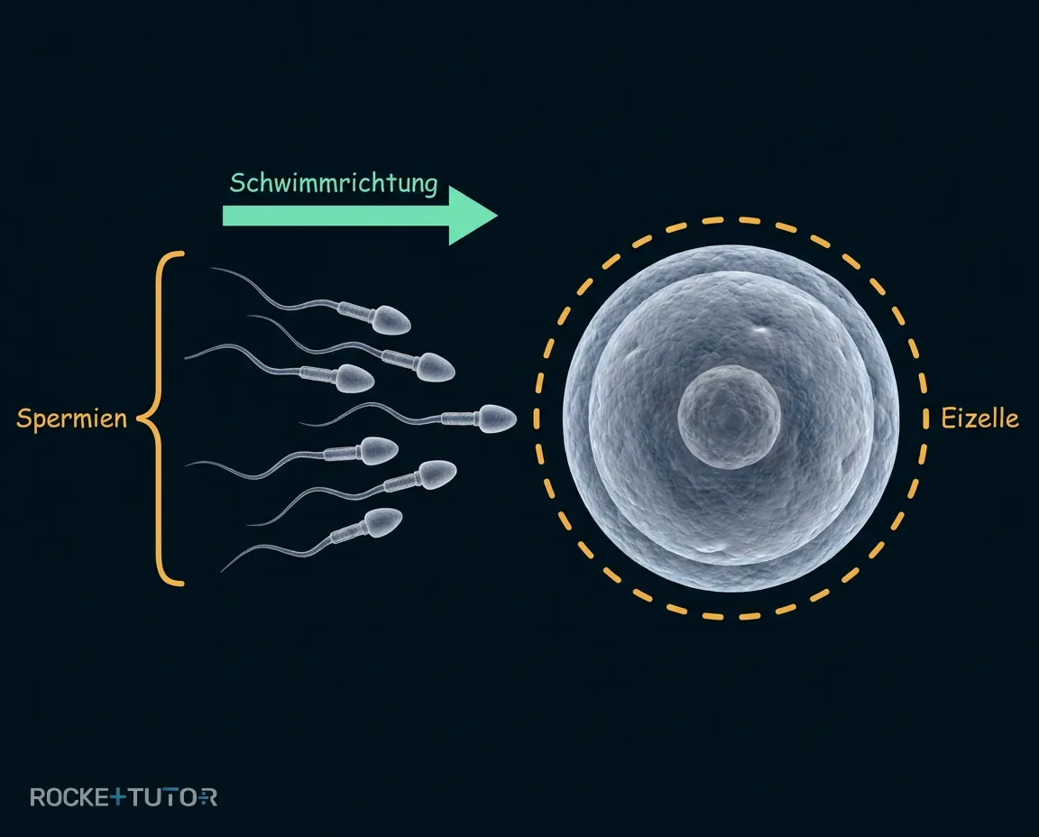 Spermien auf dem Weg zur Eizelle