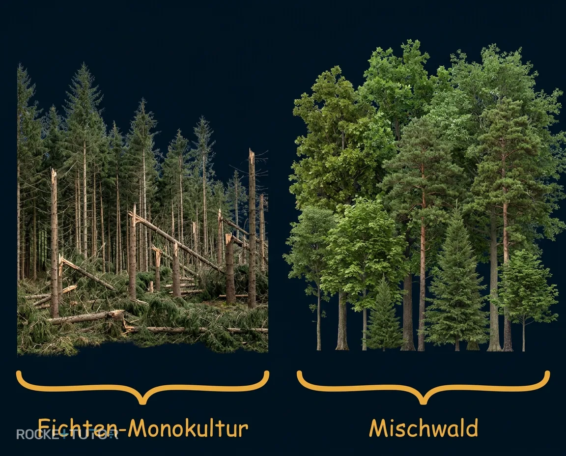 Sturm im Wald