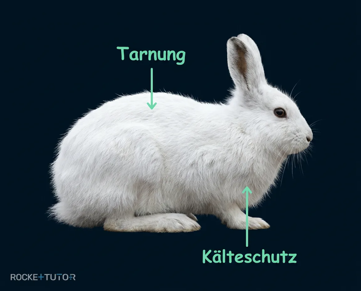 Schneehase in weißer Winterlandschaft