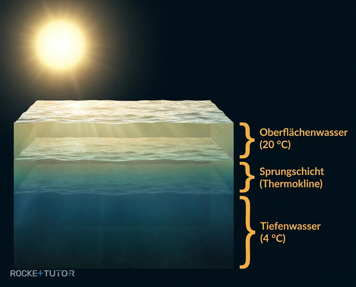 Dichteanomalie des Wassers im See
