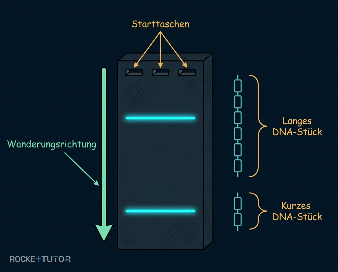 Gel mit sortierten DNA Banden