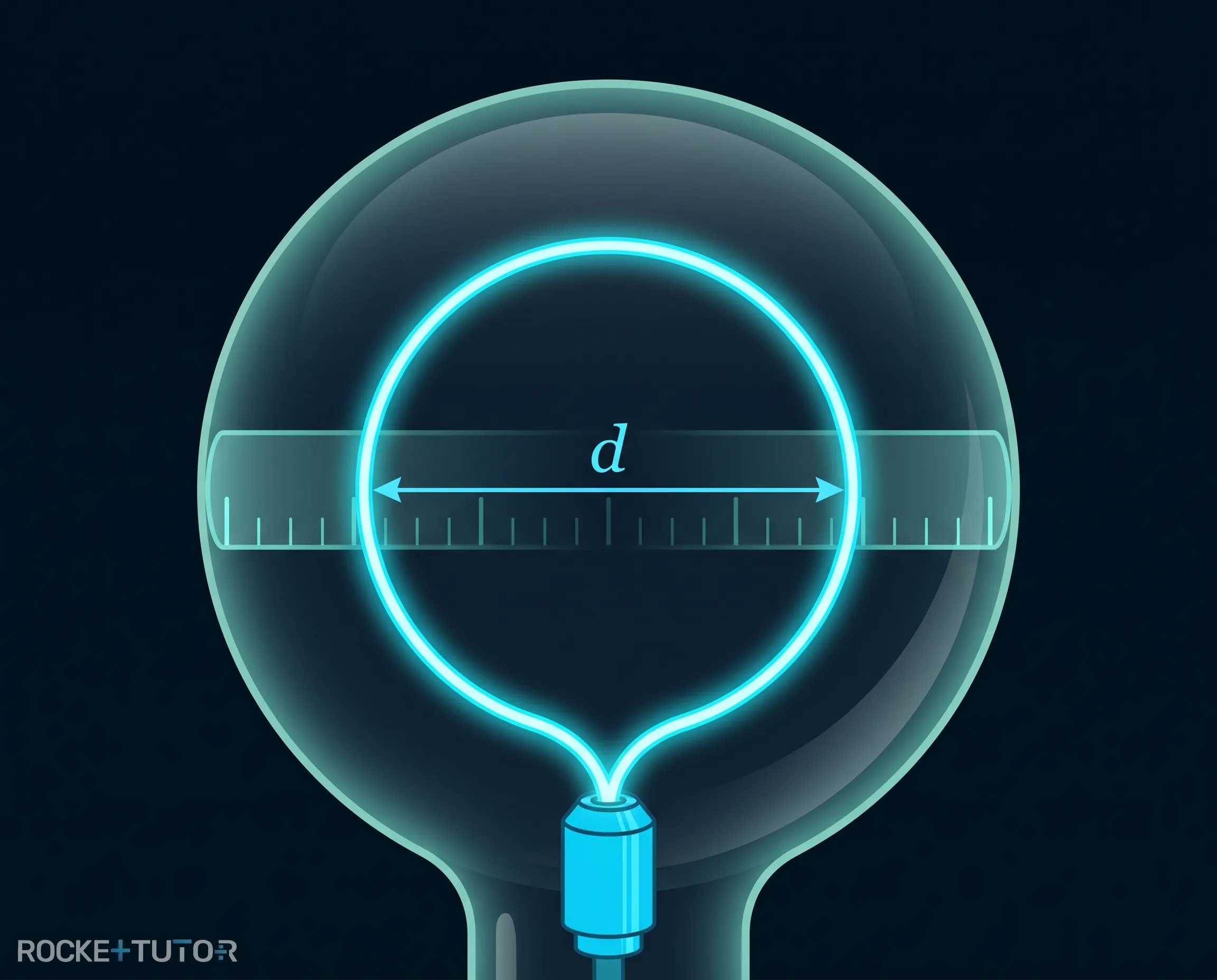Leuchtender Elektronenstrahl im Fadenstrahlrohr