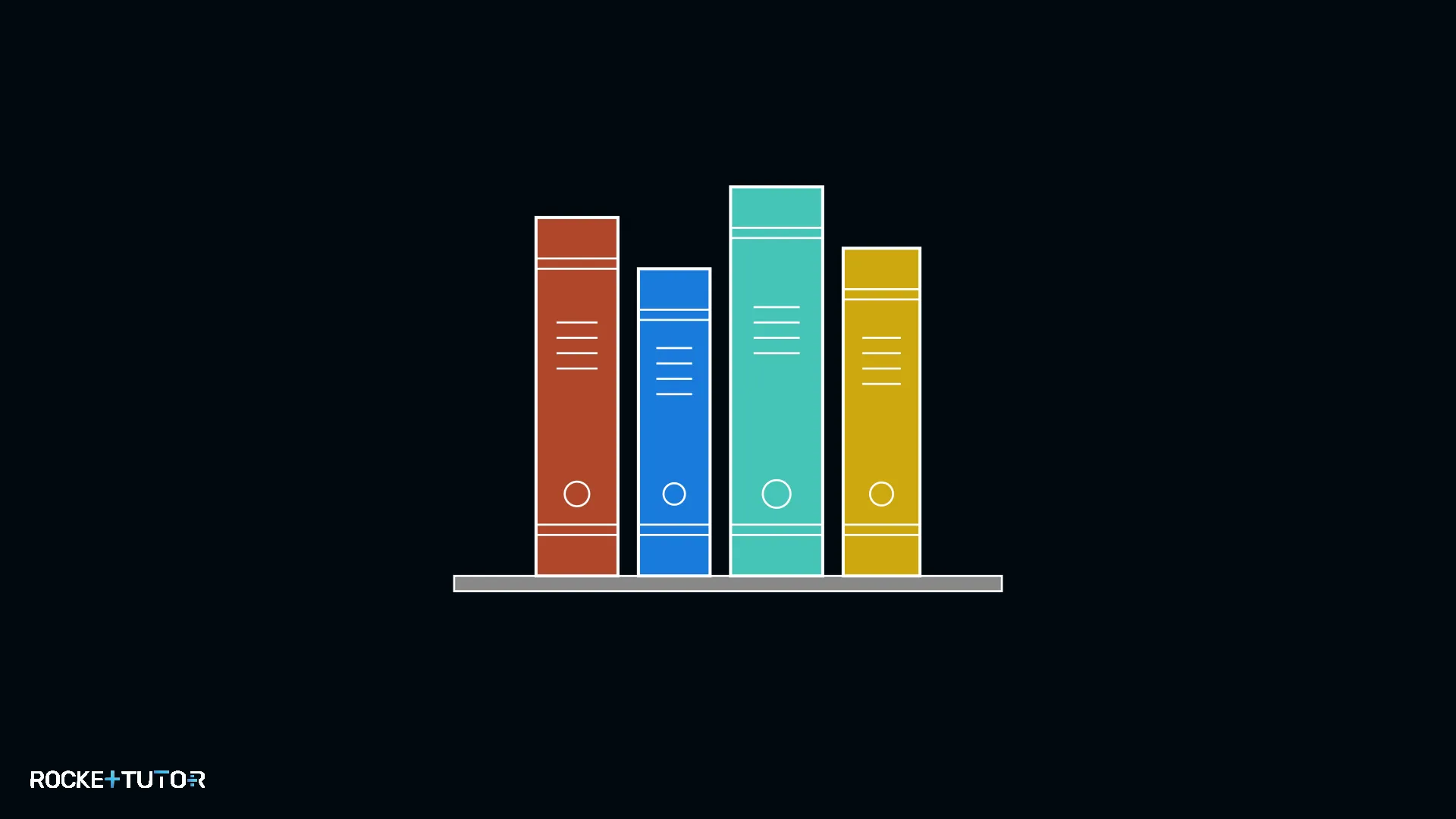 Vier Bücher im Regal