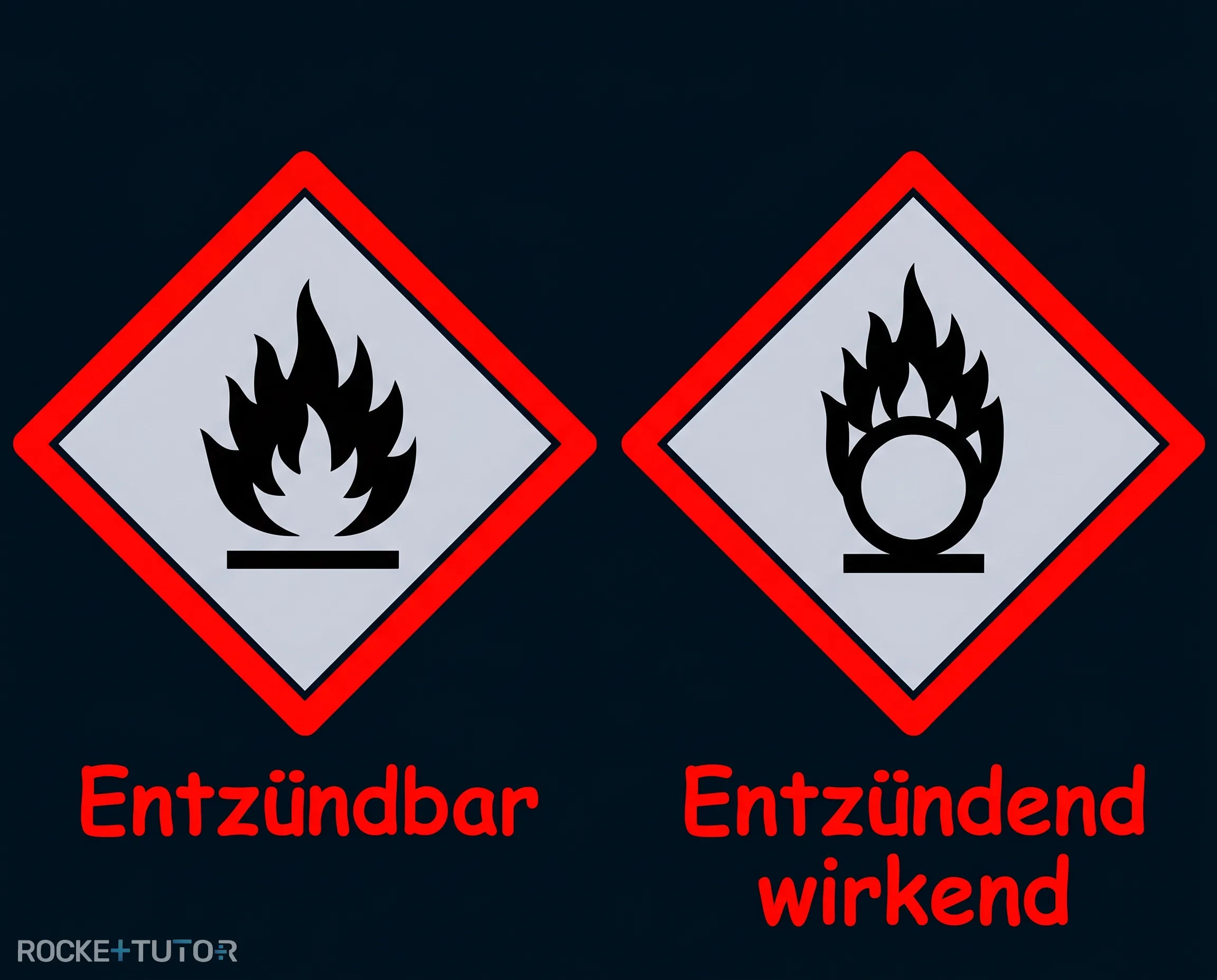 Gefahrensymbole entzündbar und brandfördernd