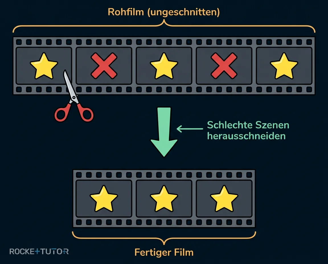 Filmklappe und Schneideraum