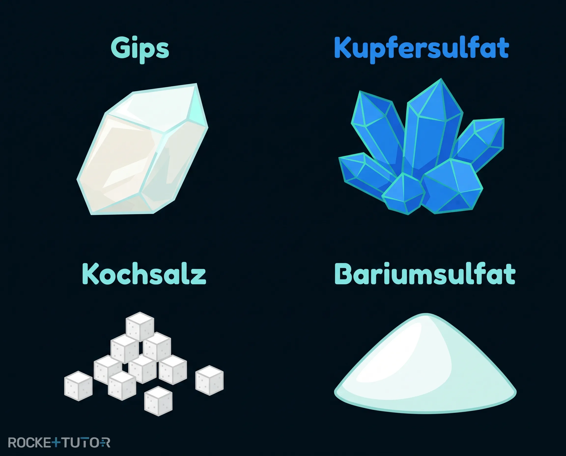 Verschiedene Salzkristalle
