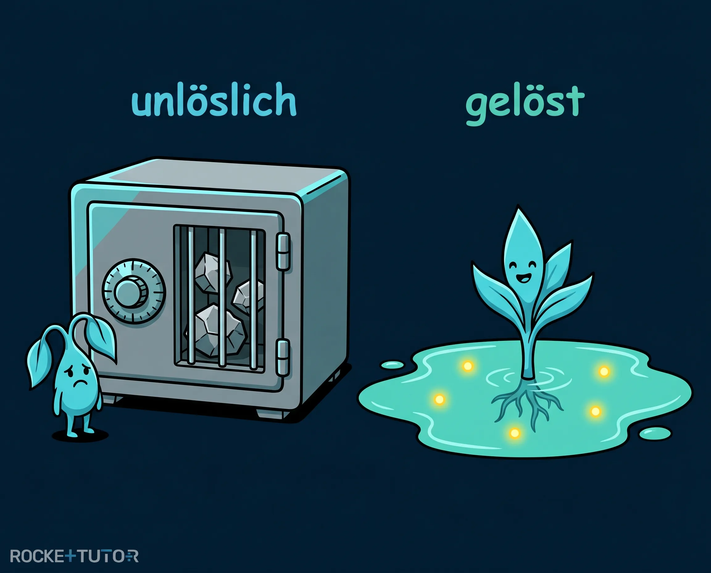 Pflanze vor verschlossenem Tresor