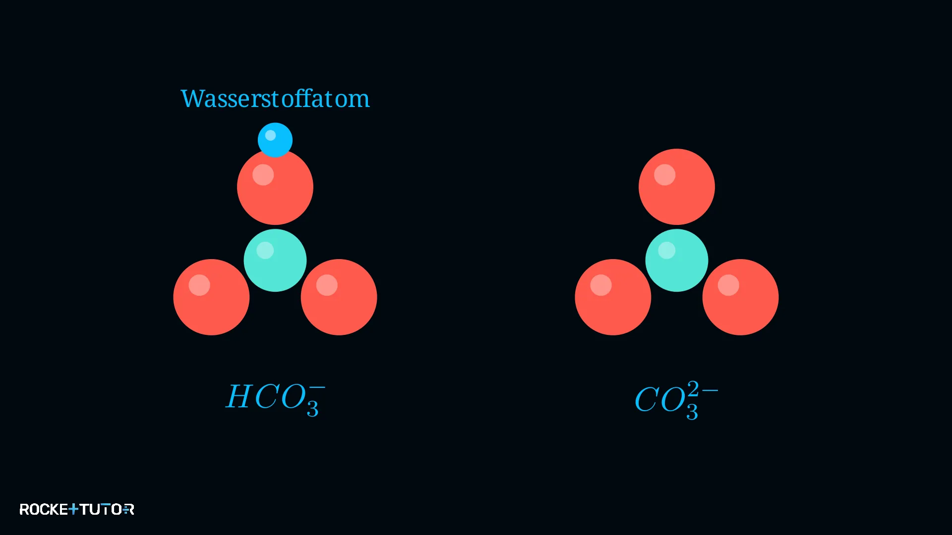 Strukturformeln von Carbonat und Hydrogencarbonat