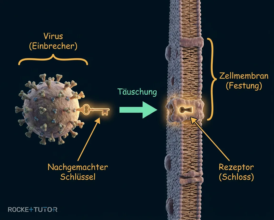 Virus dringt in Zelle ein