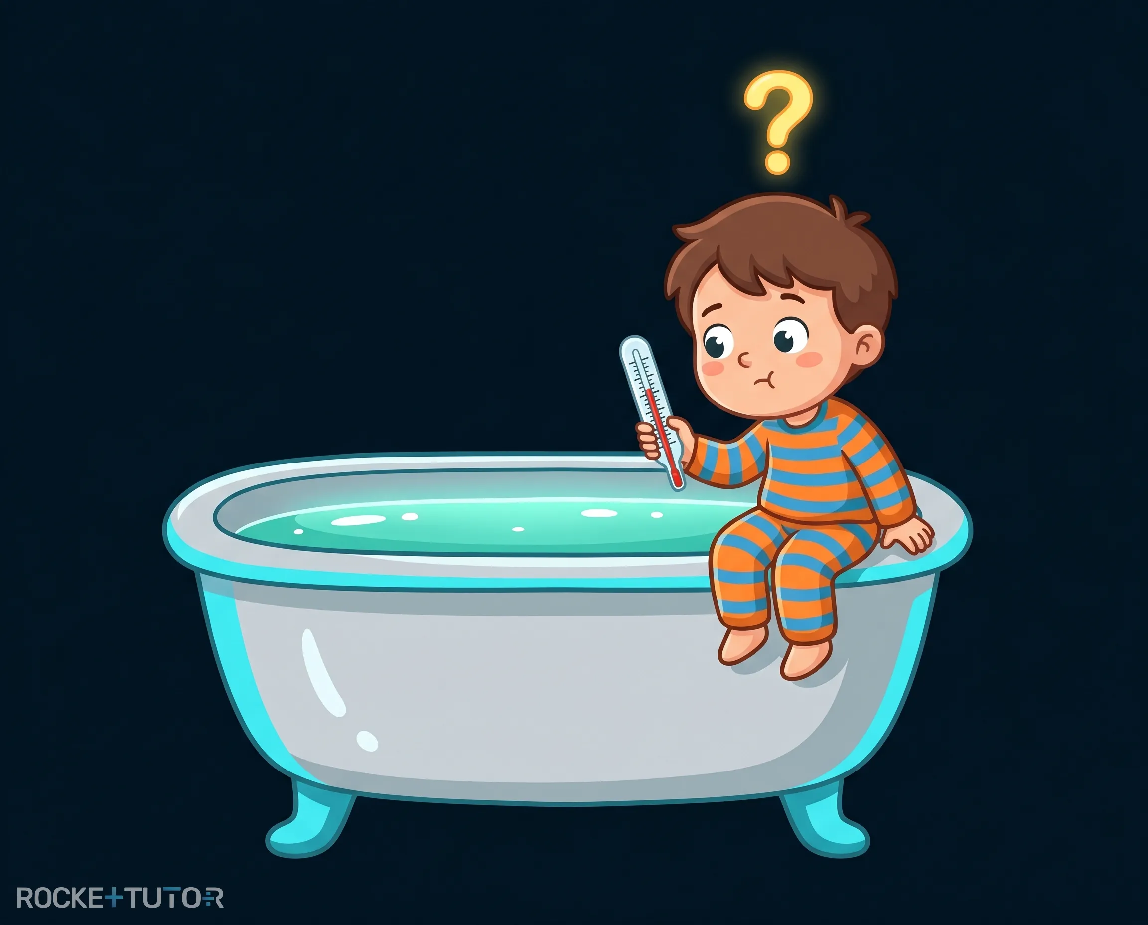 Badewanne mit Thermometer