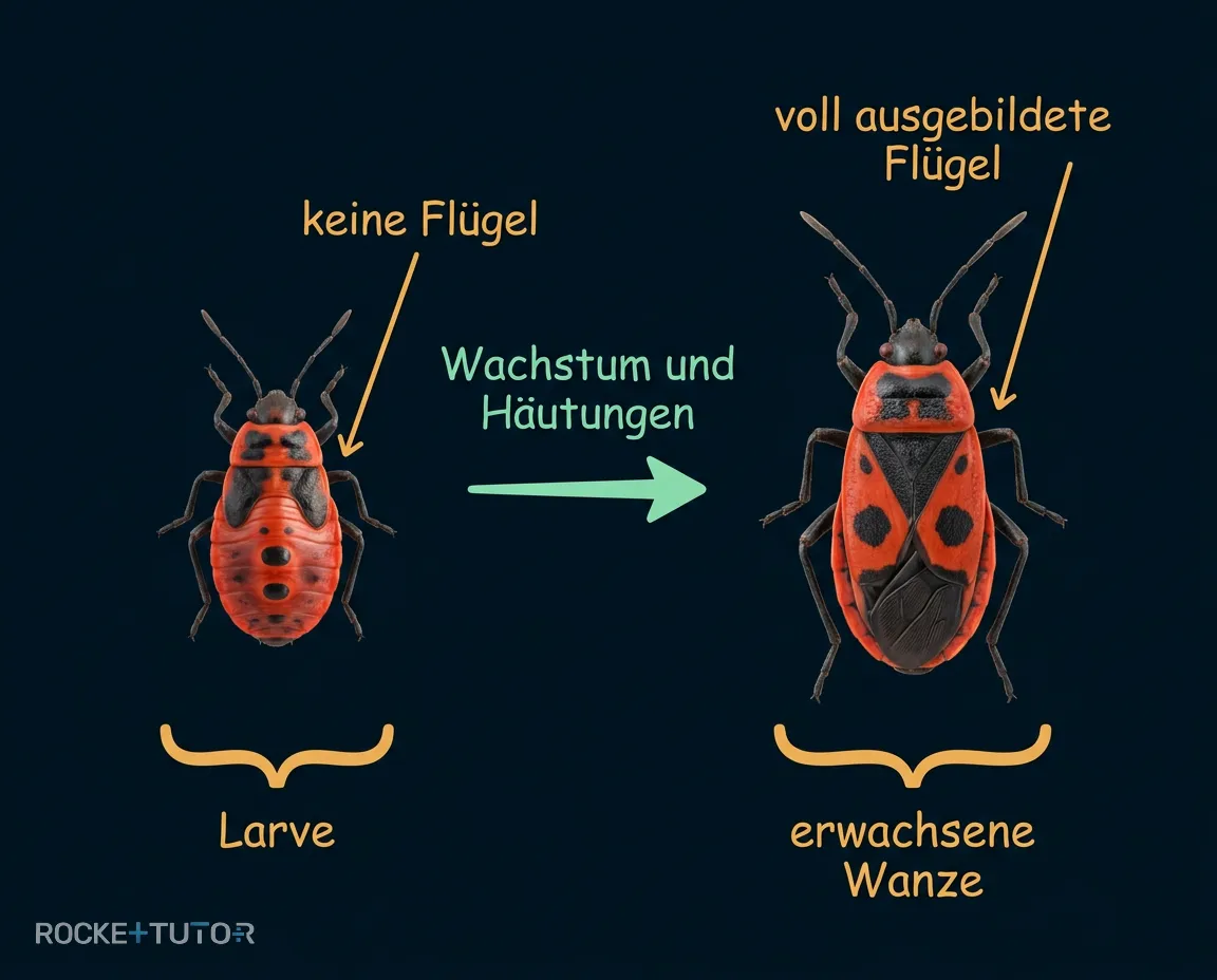 Feuerwanze Larve und Imago