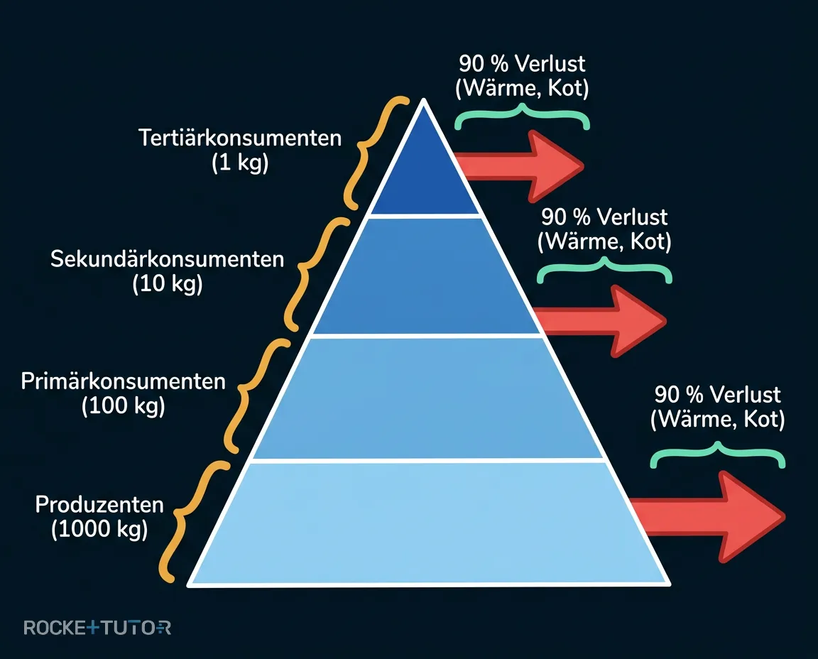 Energiepyramide mit 10 Prozent Regel