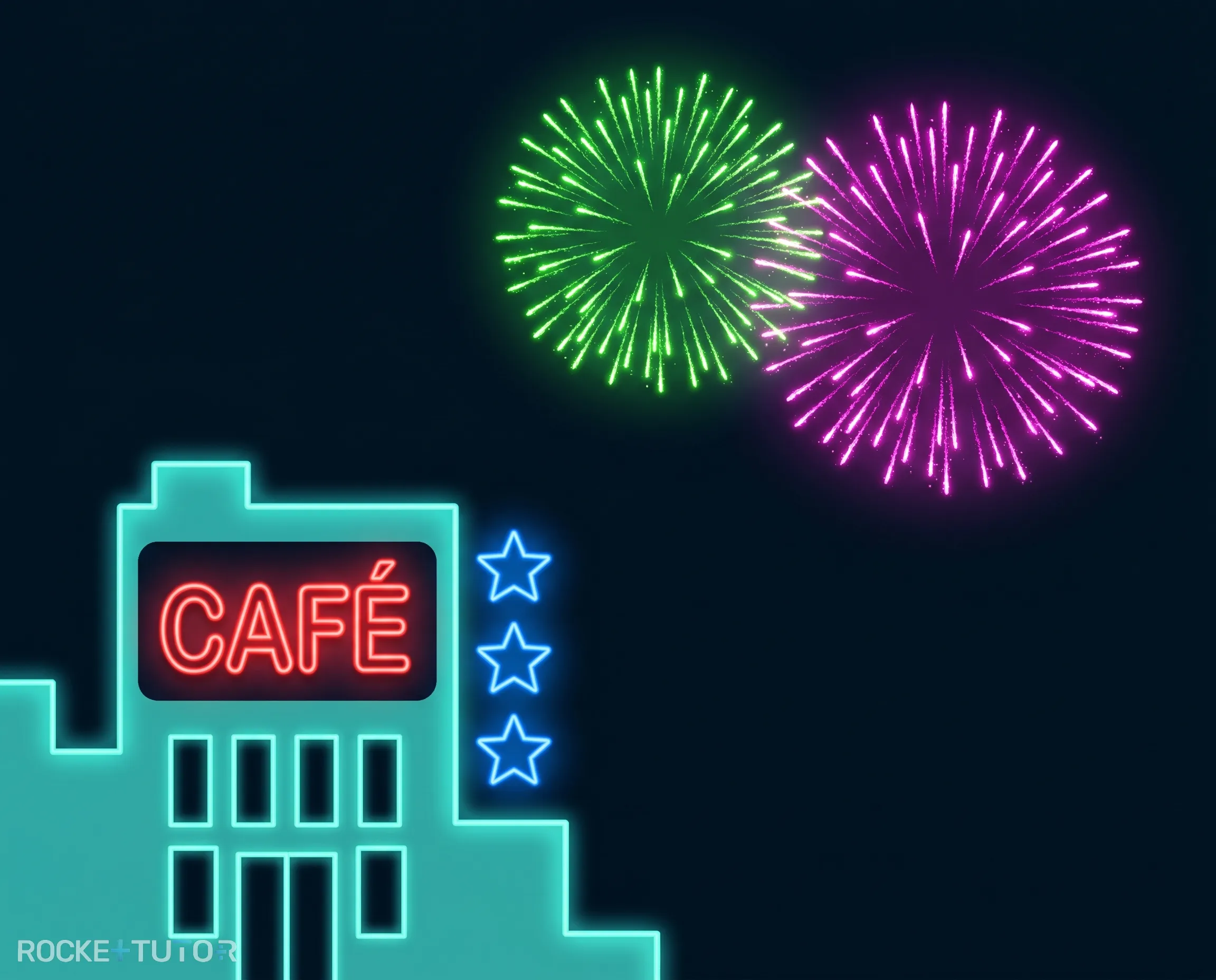 Buntes Feuerwerk am Nachthimmel