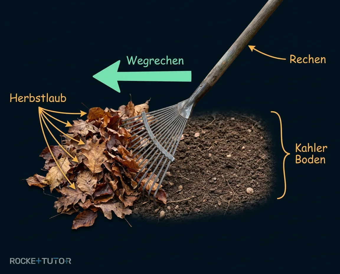 Regenwurm frisst ein Blatt
