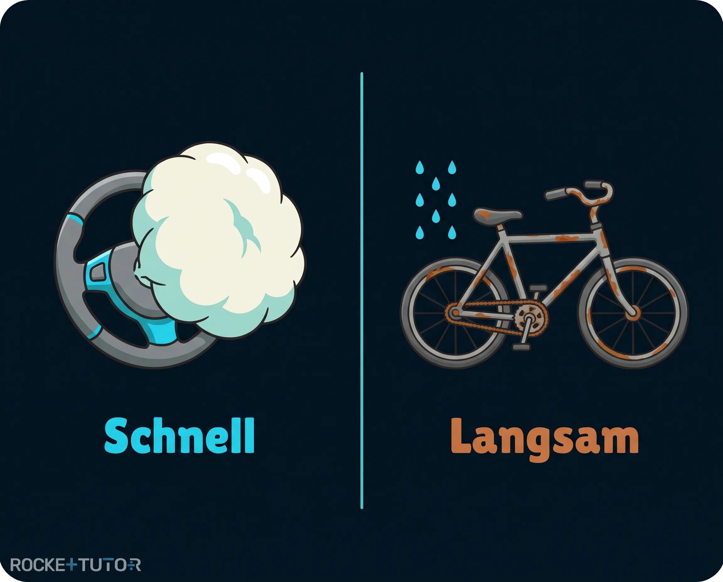 Airbag und rostendes Fahrrad