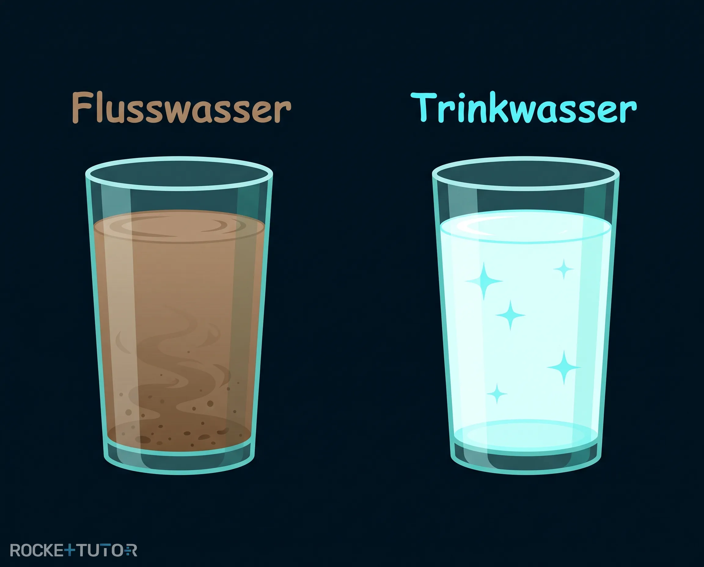 Trübes Flusswasser in Glas