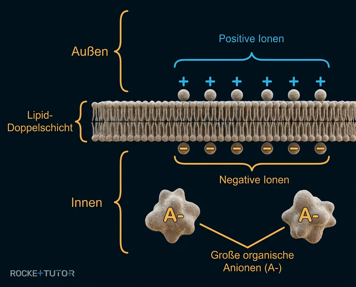 Verteilung von Ionen an der Membran